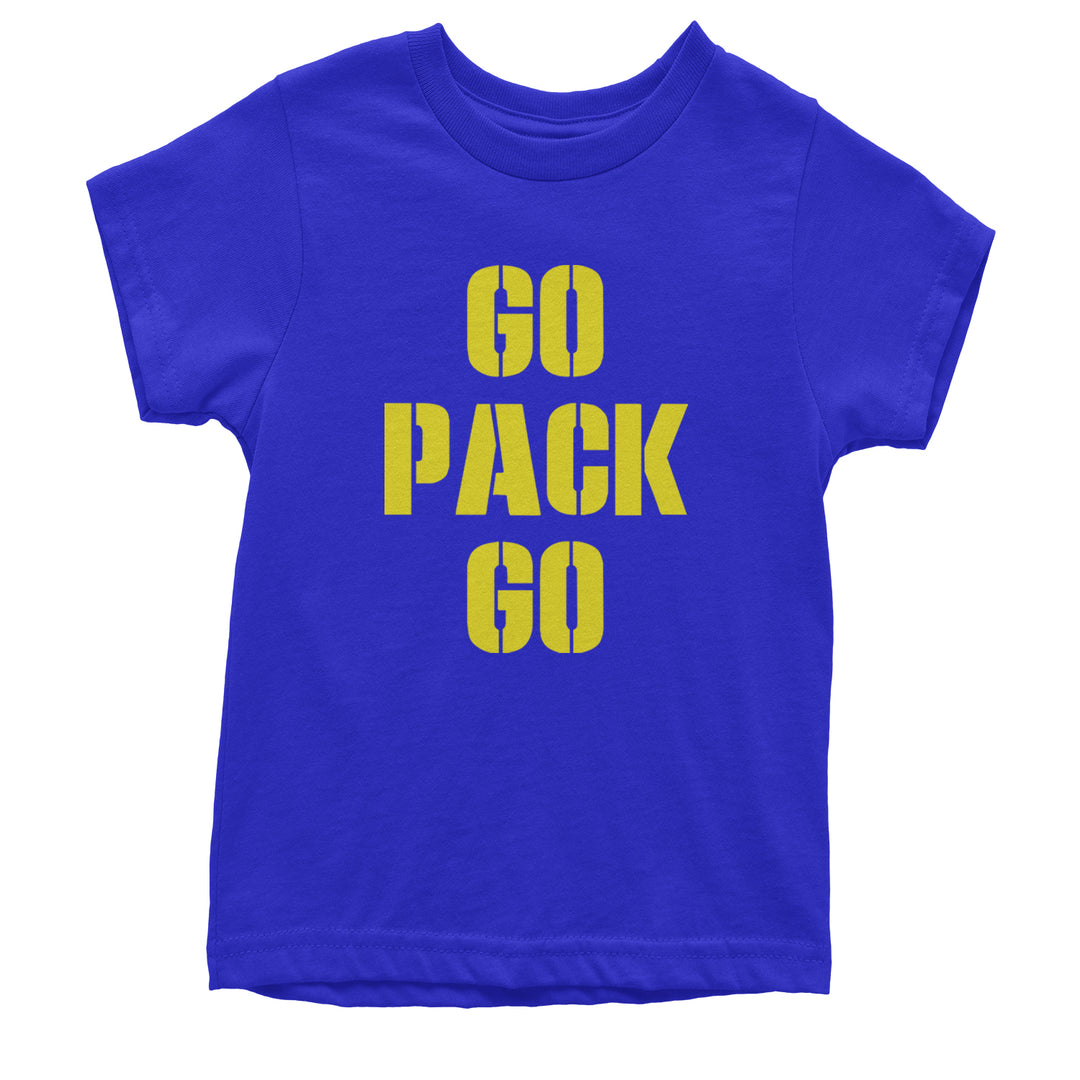 Go Pack Go Green Bay Youth T-shirt Royal Blue