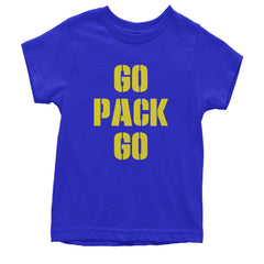 Go Pack Go Green Bay Youth T-shirt Royal Blue