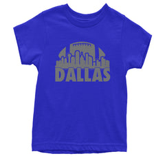Dallas Texas Skyline Youth T-shirt Royal Blue