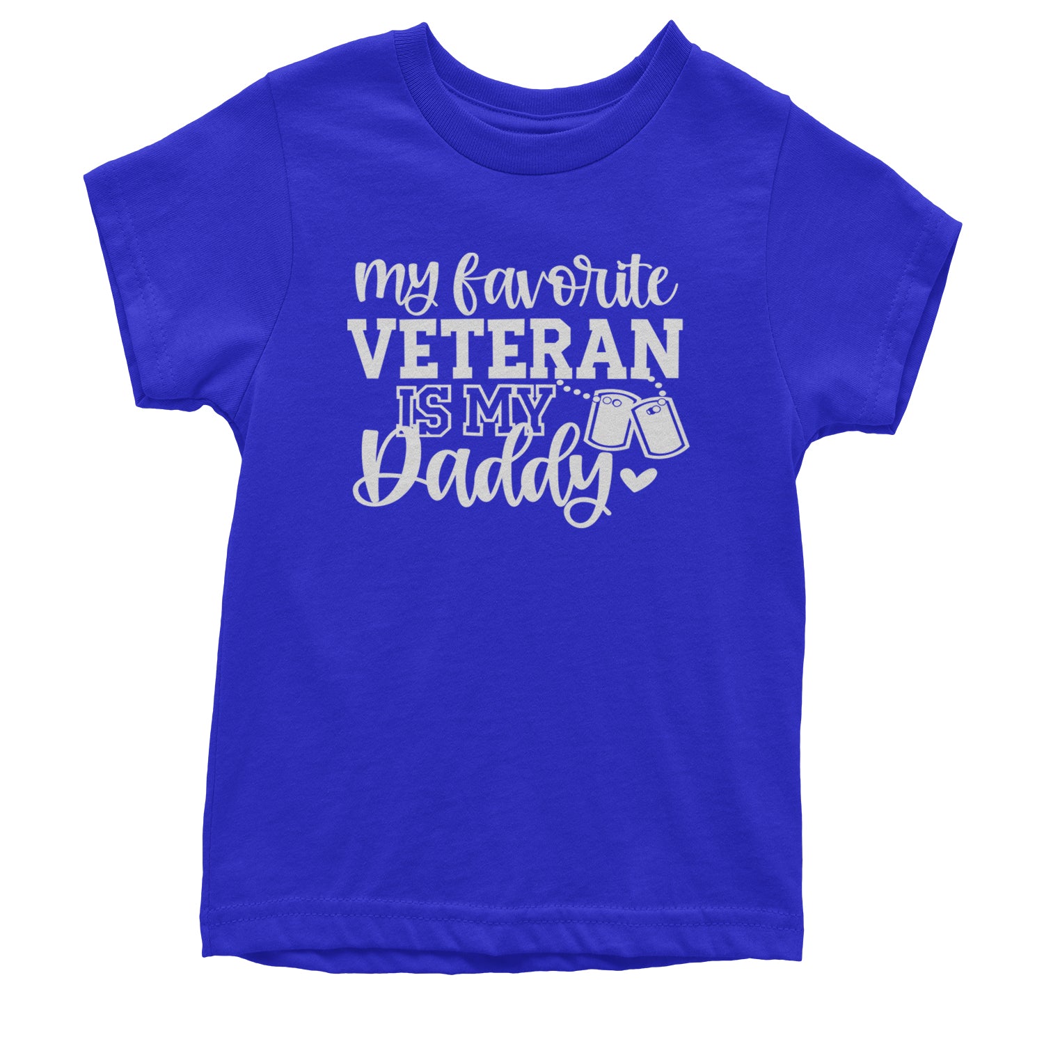 My Favorite Veteran Is My Daddy Youth T-shirt Royal Blue