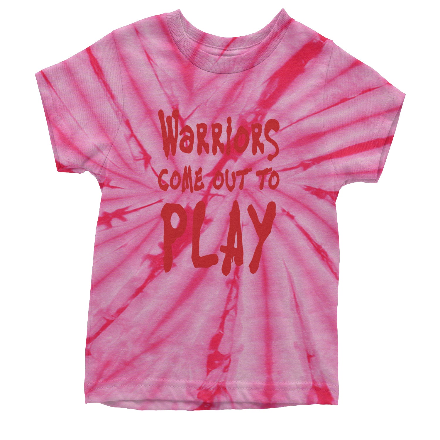 Warriors Come Out To Play  Youth T-shirt Tie-Dye Spider Pink