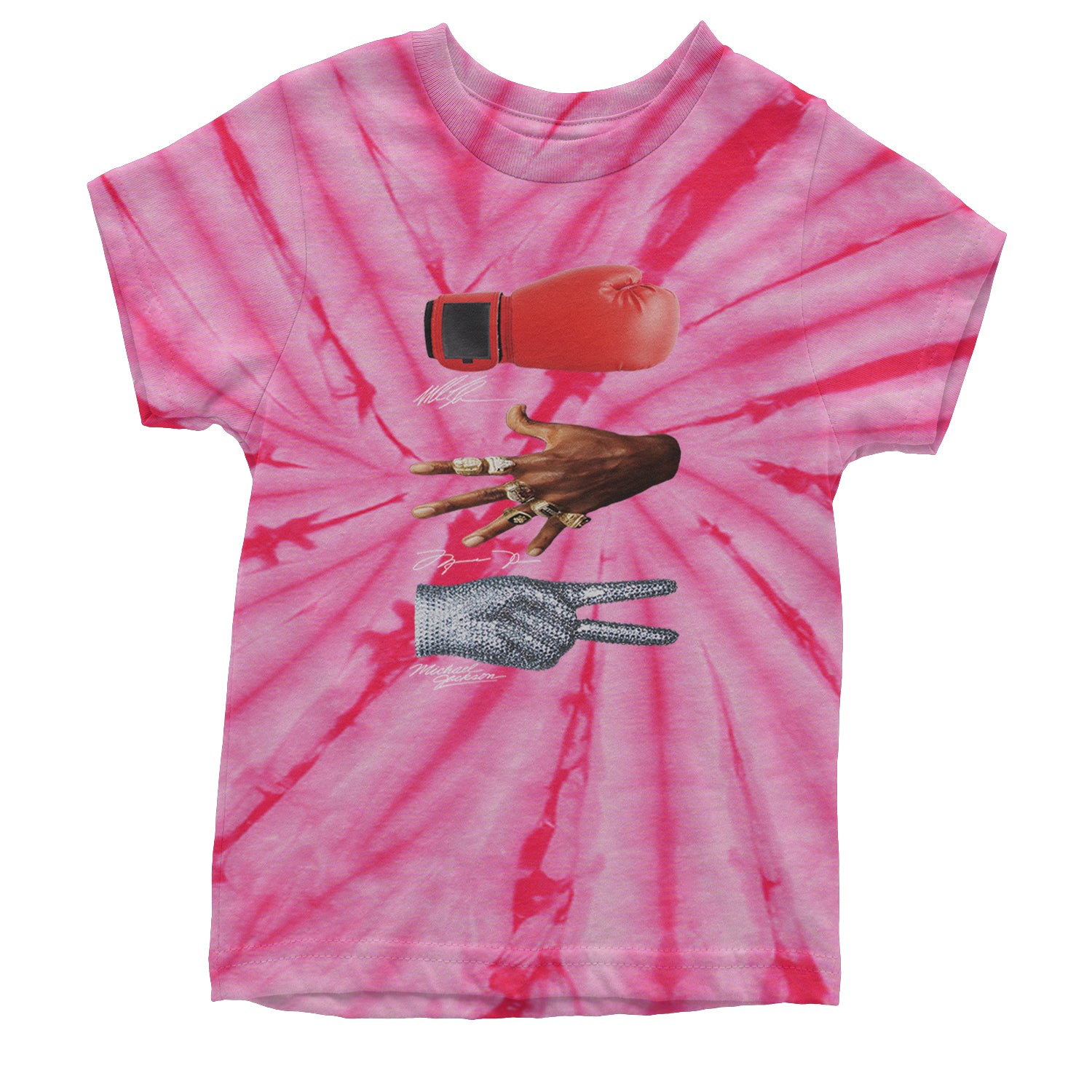 Tyson Jordan Jackson Iconic Michaels Youth T-shirt Tie-Dye Spider Pink