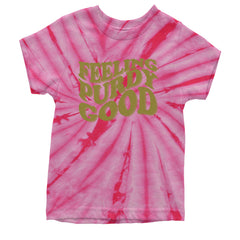 Feeling Purdy Good San Francisco Youth T-shirt Tie-Dye Spider Pink