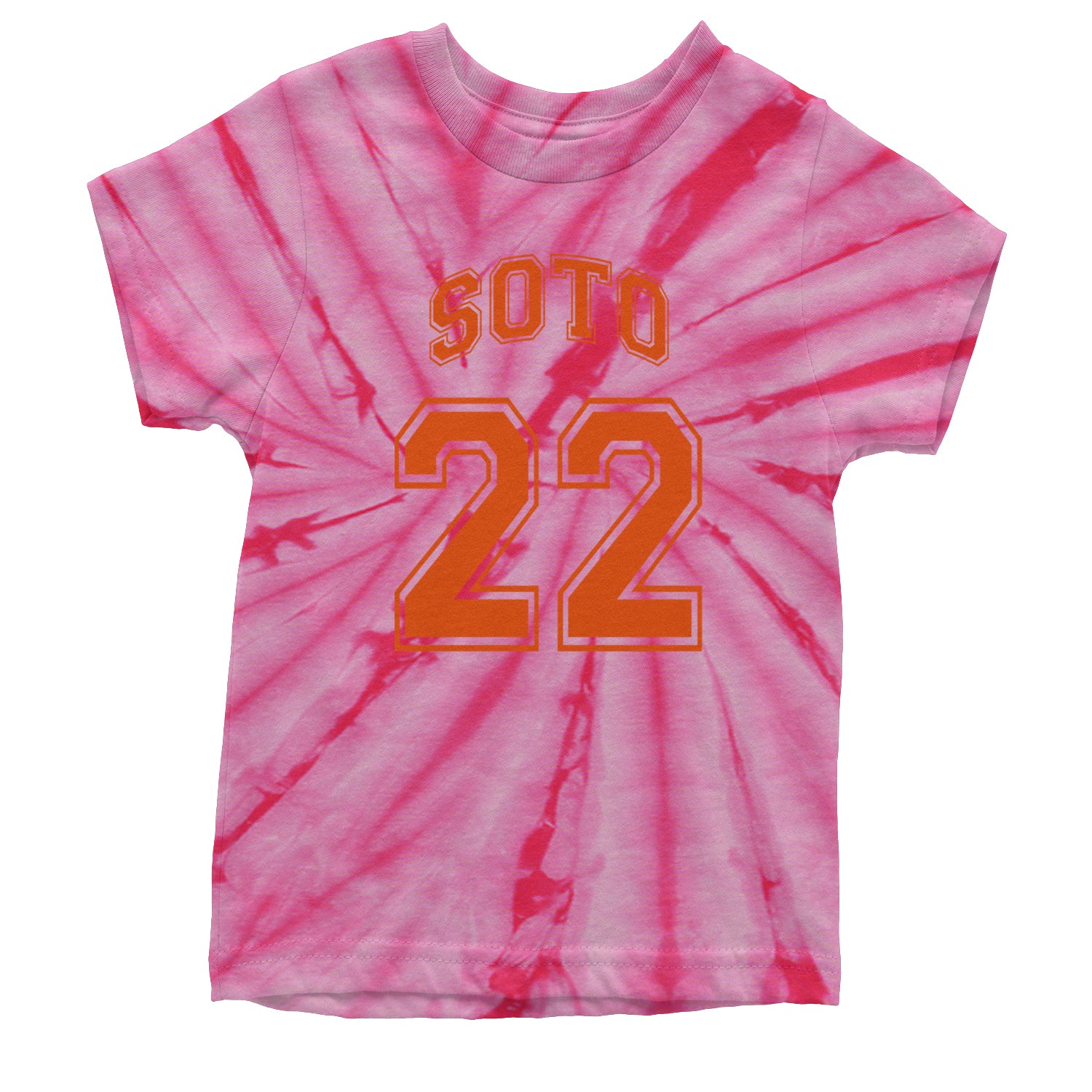 Soto Number 22 Youth T-shirt Tie-Dye Spider Pink