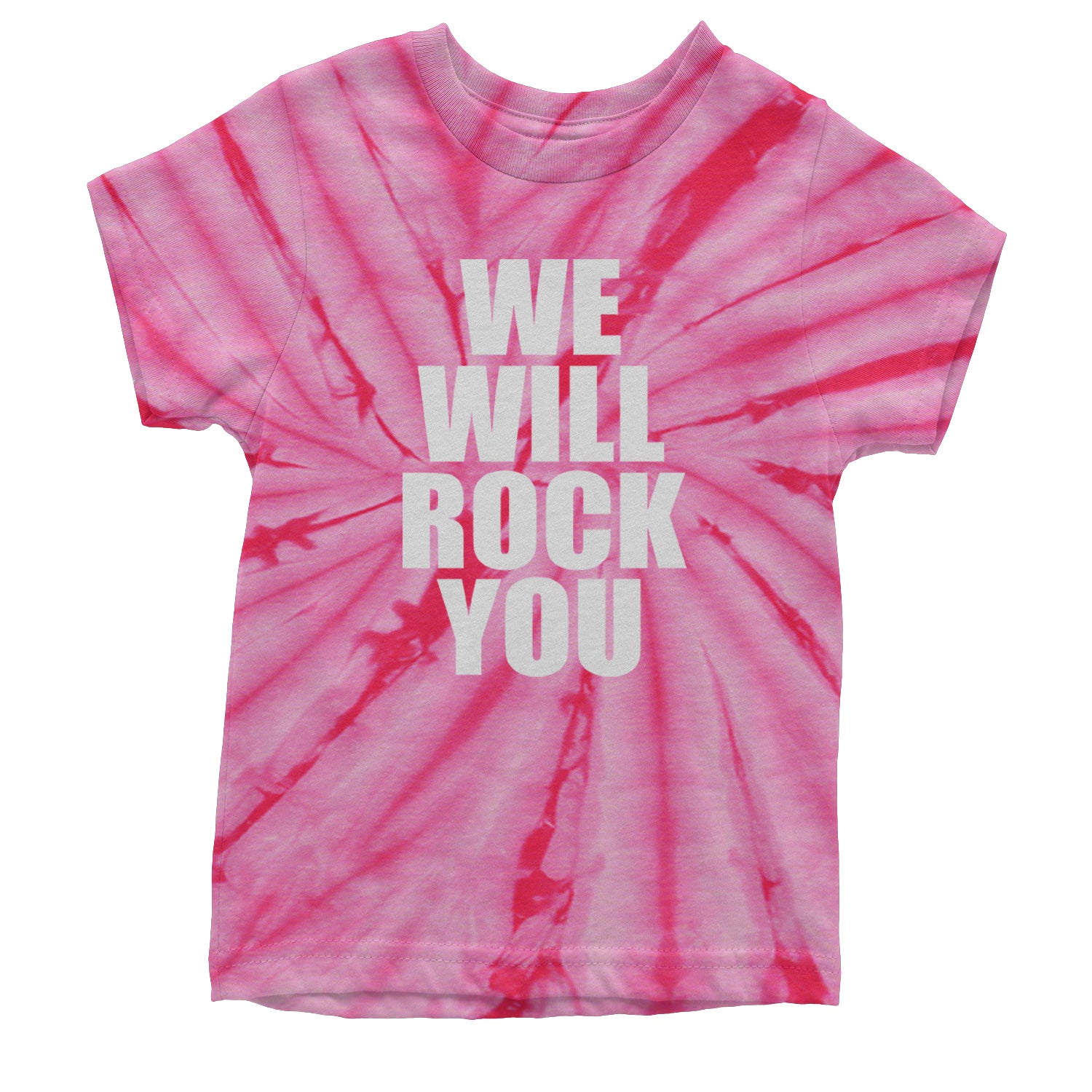 We Will Rock You Youth T-shirt Tie-Dye Spider Pink