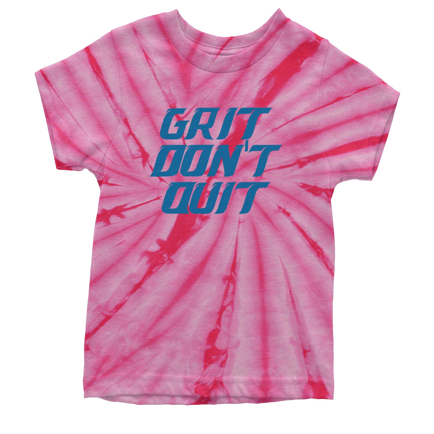 Grit Don't Quit Detroit Grit Youth T-shirt Tie-Dye Spider Pink