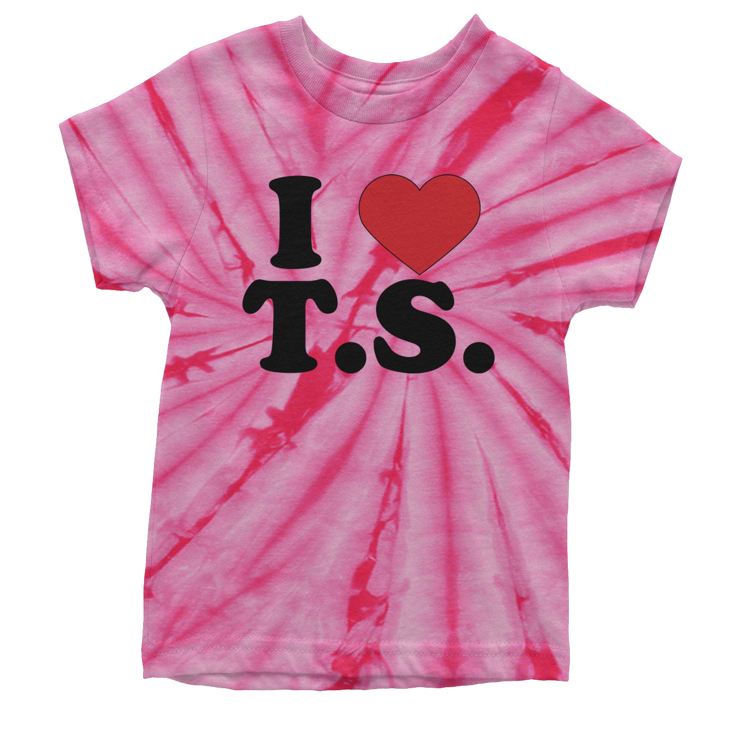 I Heart T.S. Concert Music Lover  Youth T-shirt Tie-Dye Spider Pink