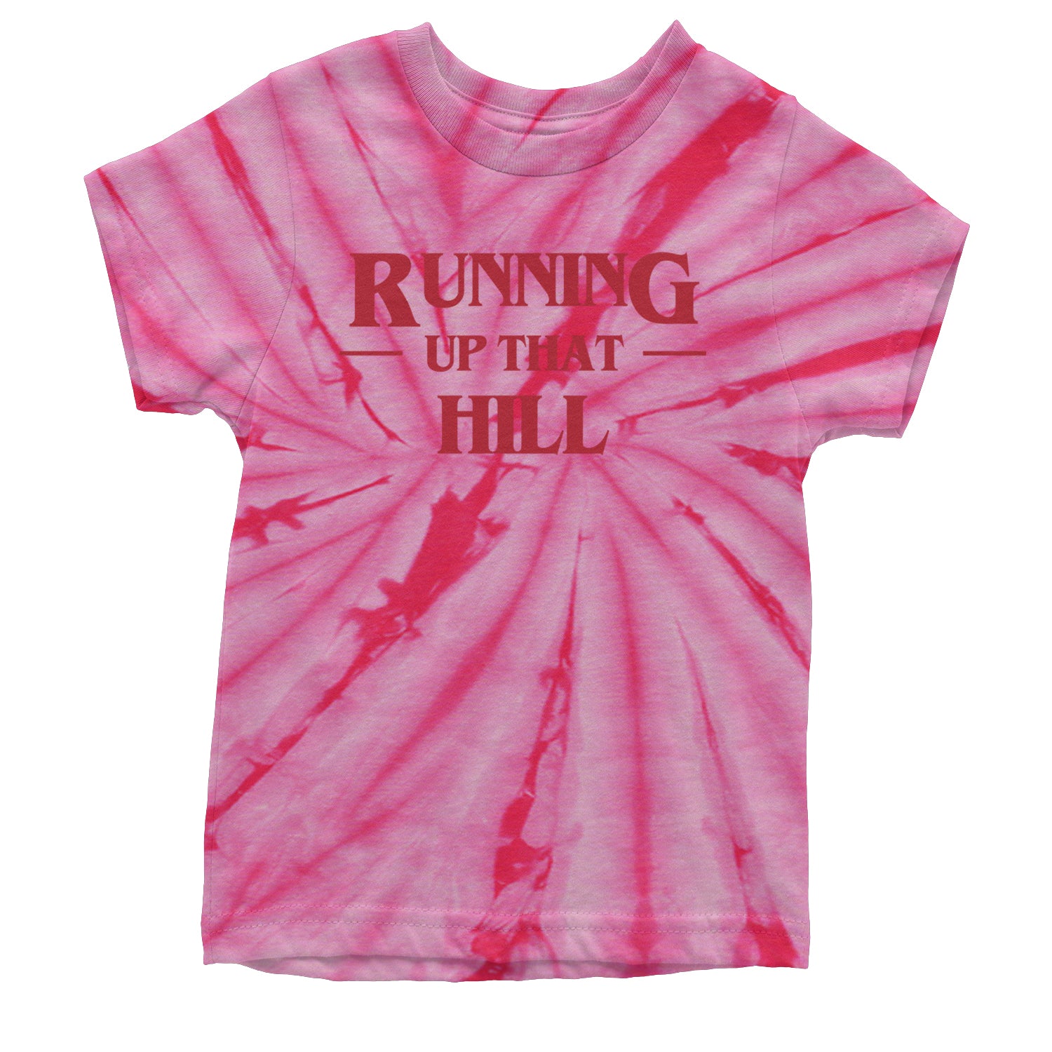 Running Up That Hill Youth T-shirt Tie-Dye Spider Pink