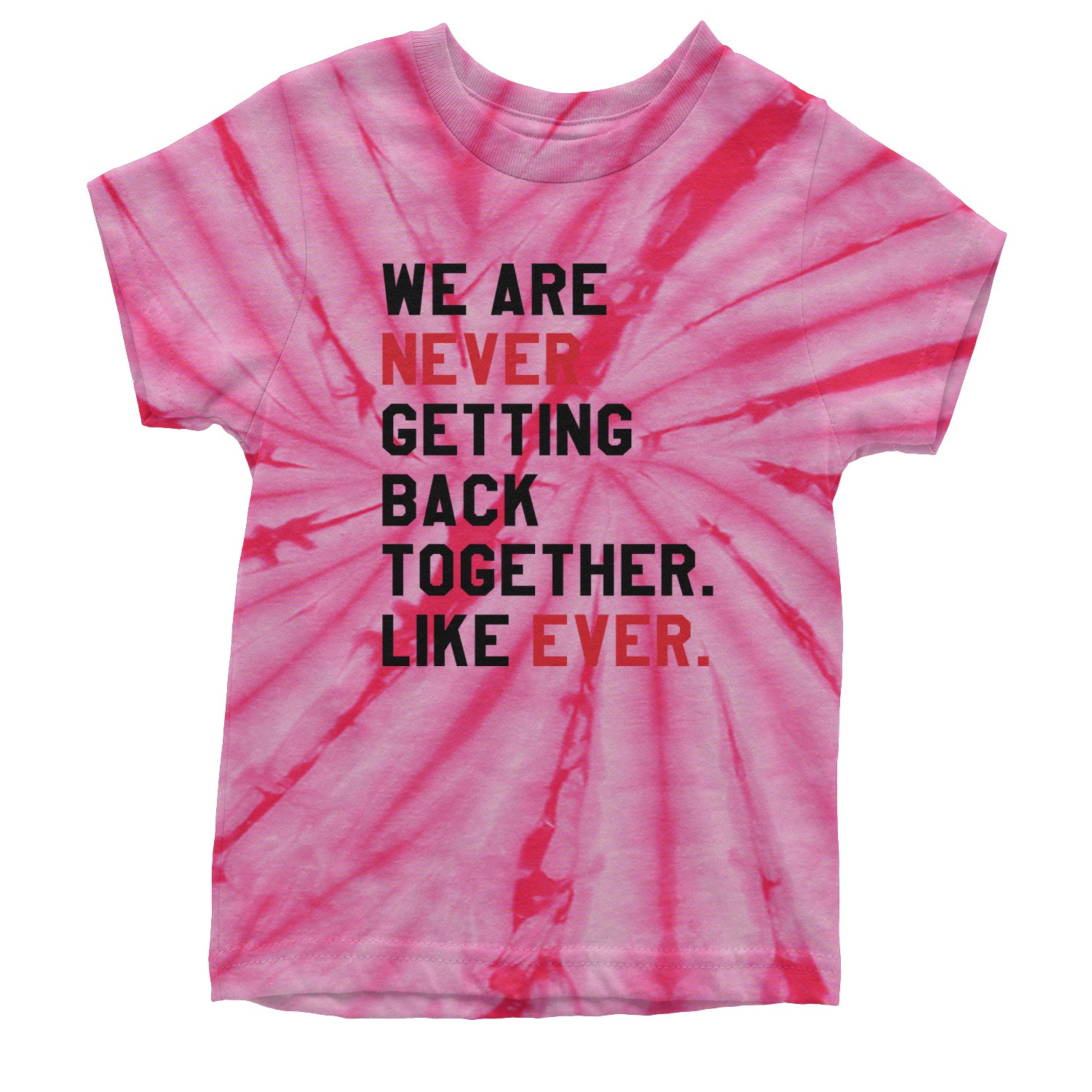 We Are Never Getting Back Together TTPD Eras Outfit Youth T-shirt Tie-Dye Spider Pink