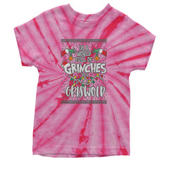 In A World Full Of Grinches, Be A Griswold Youth T-shirt Tie-Dye Spider Pink