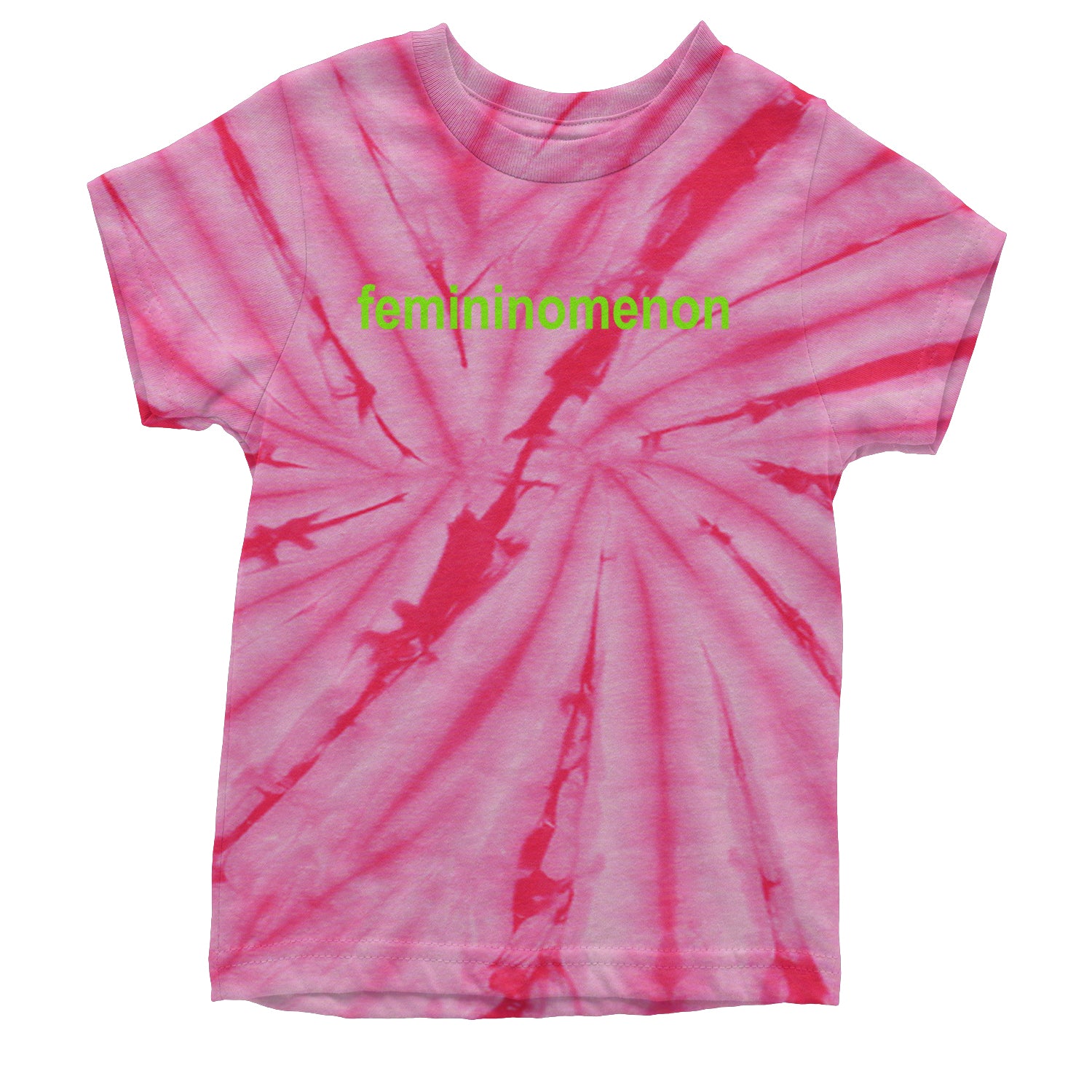 Femininomenon Female Empowerment Youth T-shirt Tie-Dye Spider Pink