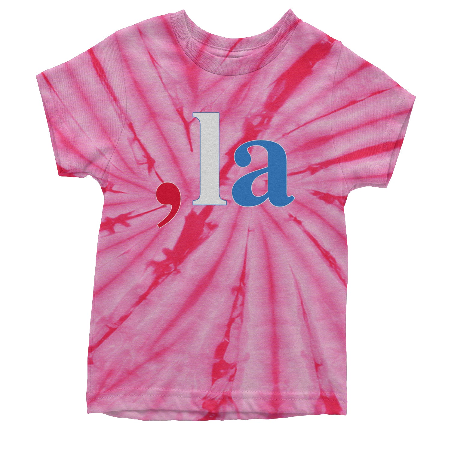 Comma-La - Support Kamala Harris For President 2024 Youth T-shirt Tie-Dye Spider Pink