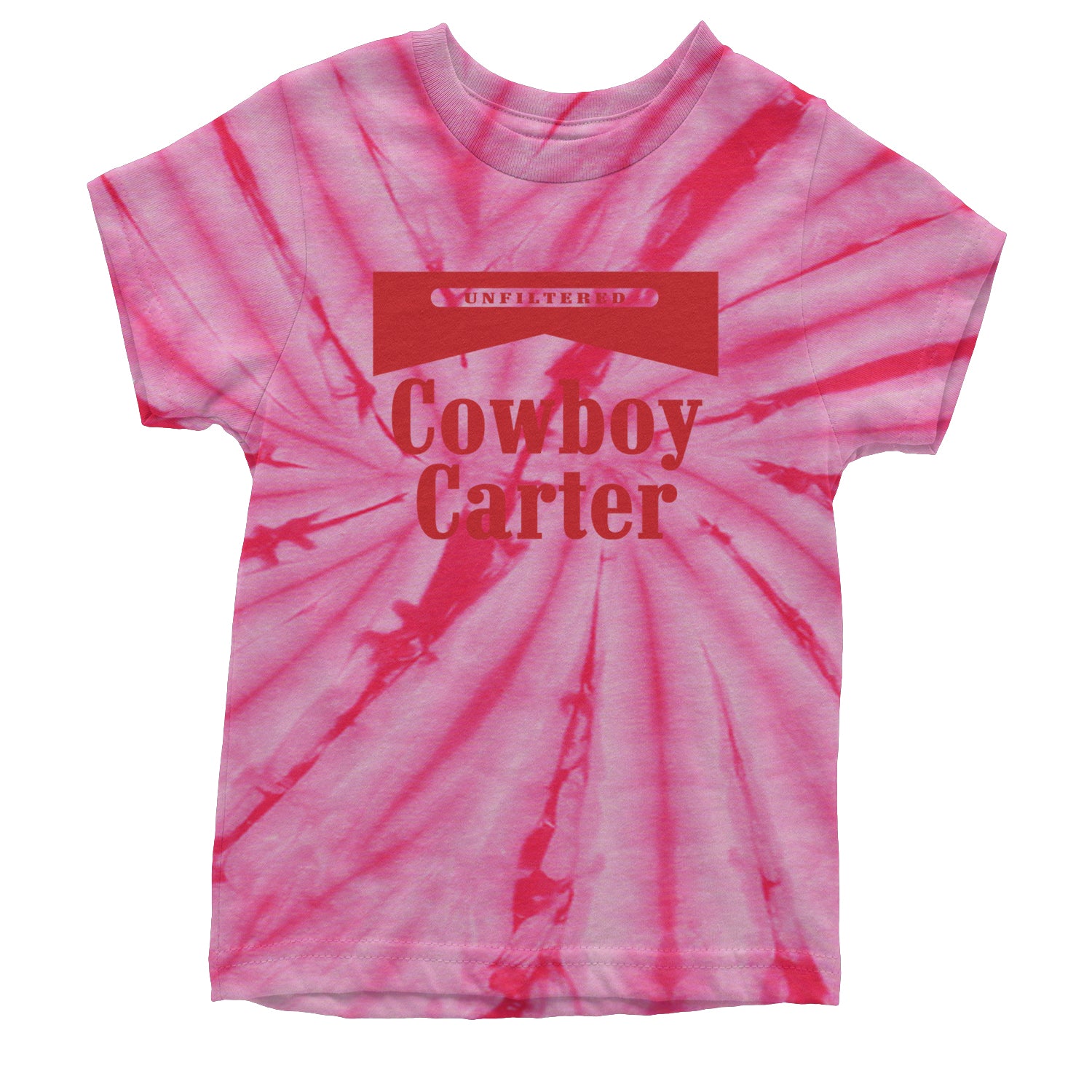 Cowboy Karter Country Act Two Youth T-shirt Tie-Dye Spider Pink