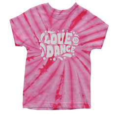 Love To Dance Youth T-shirt Tie-Dye Spider Pink