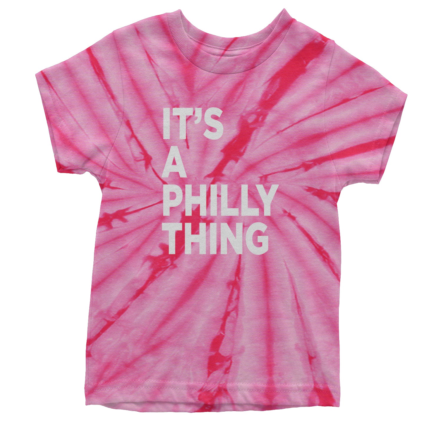 PHILLY It's A Philly Thing Youth T-shirt Tie-Dye Spider Pink