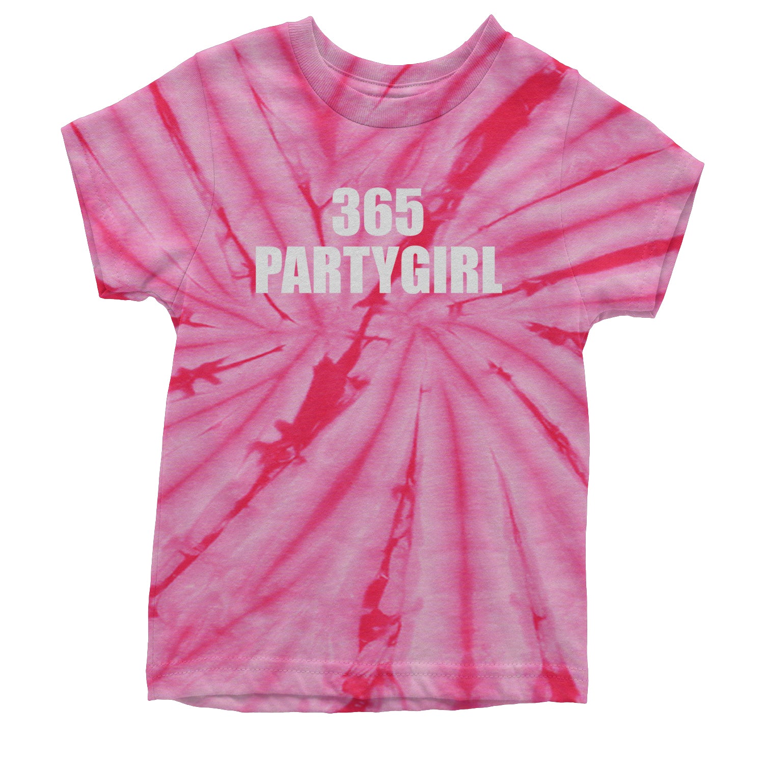 365 Party Girl Brat Girl Summer Youth T-shirt Tie-Dye Spider Pink