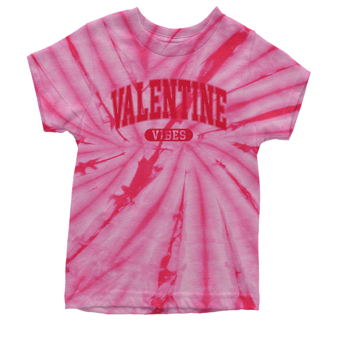 Valentines Vibes Youth T-shirt Tie-Dye Spider Pink