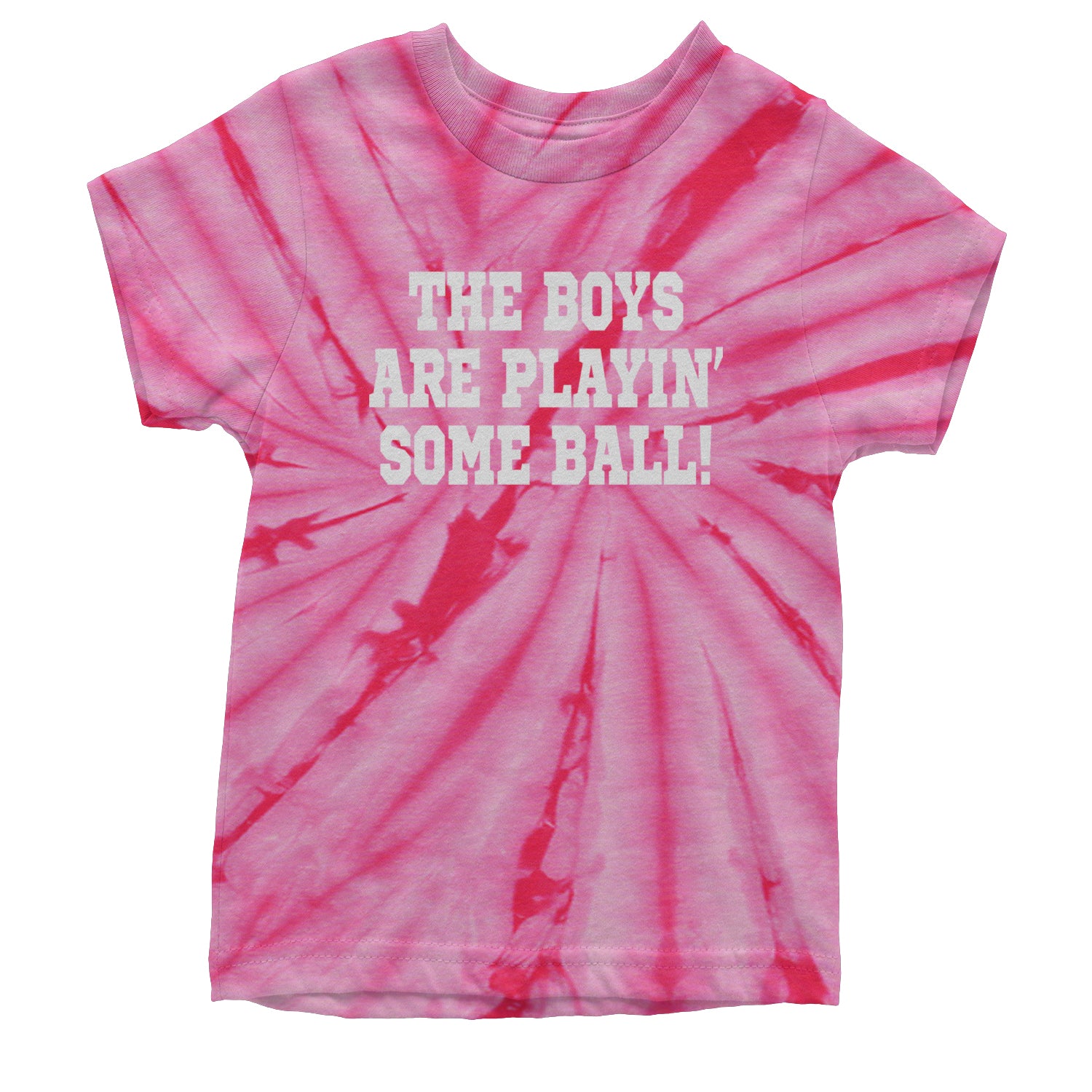 The Boys Are Playing Some Baseball Youth T-shirt Tie-Dye Spider Pink