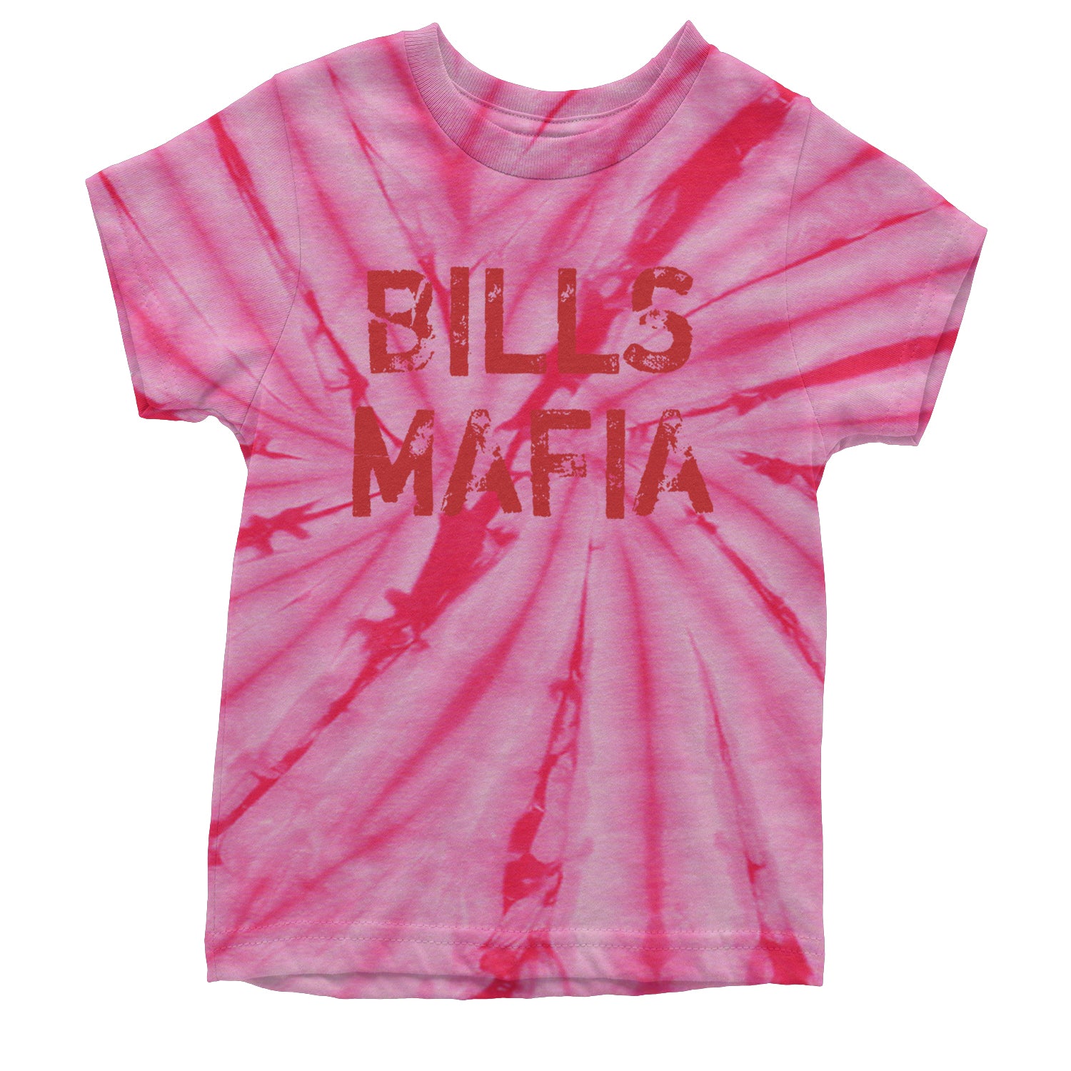 Distressed Bills Mafia Football Youth T-shirt Tie-Dye Spider Pink