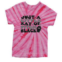 Just A Little Ray of Pitch Black graphic on Kids' Heavyweight Cotton T-Shirt alternate view 14