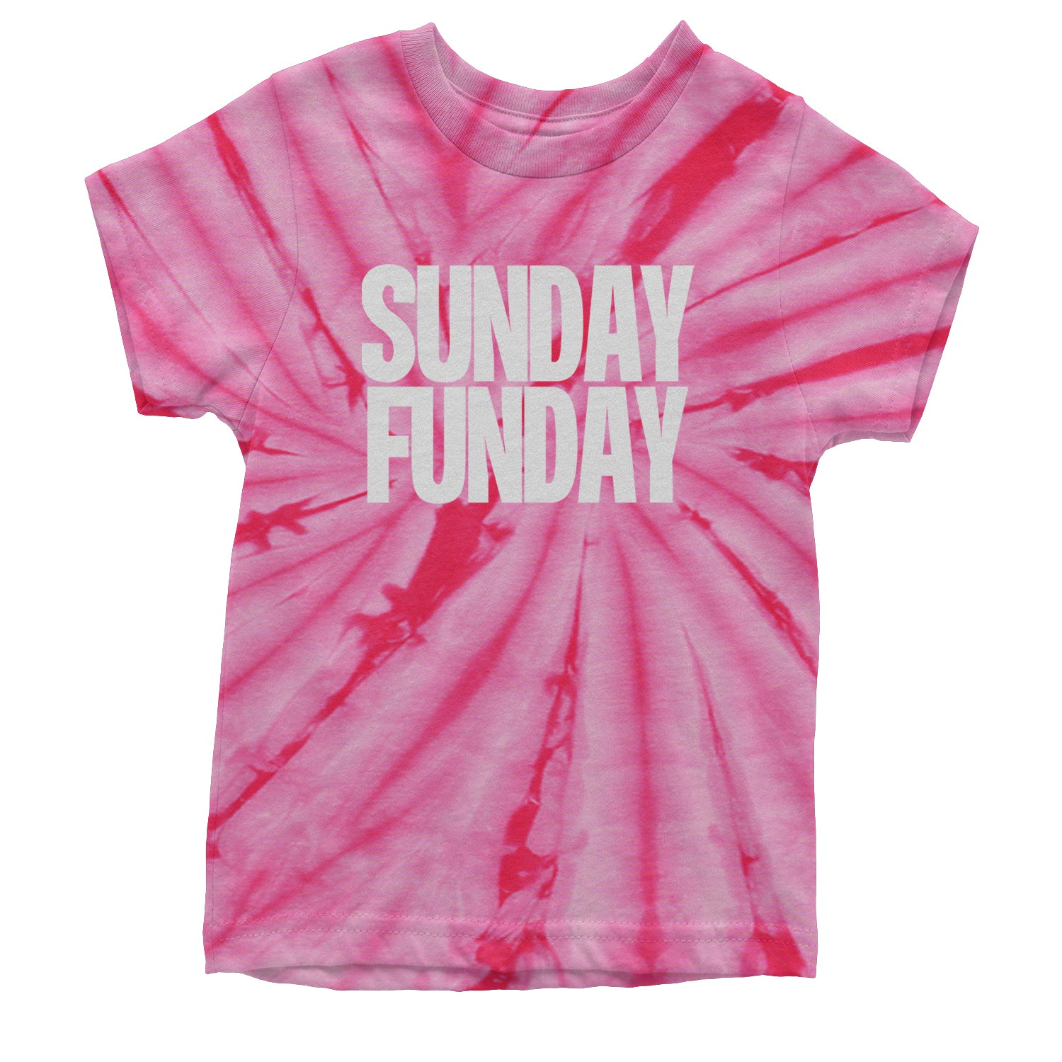 Sunday Funday  Youth T-shirt Tie-Dye Spider Pink