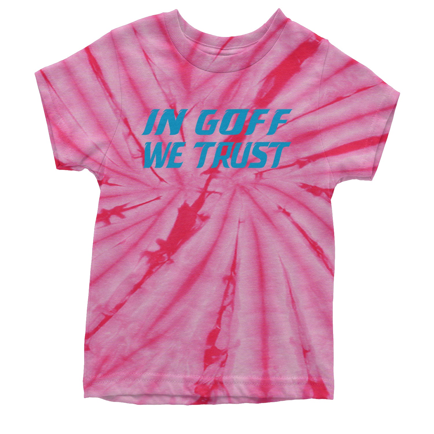 In Goff We Trust Detroit Youth T-shirt Tie-Dye Spider Pink