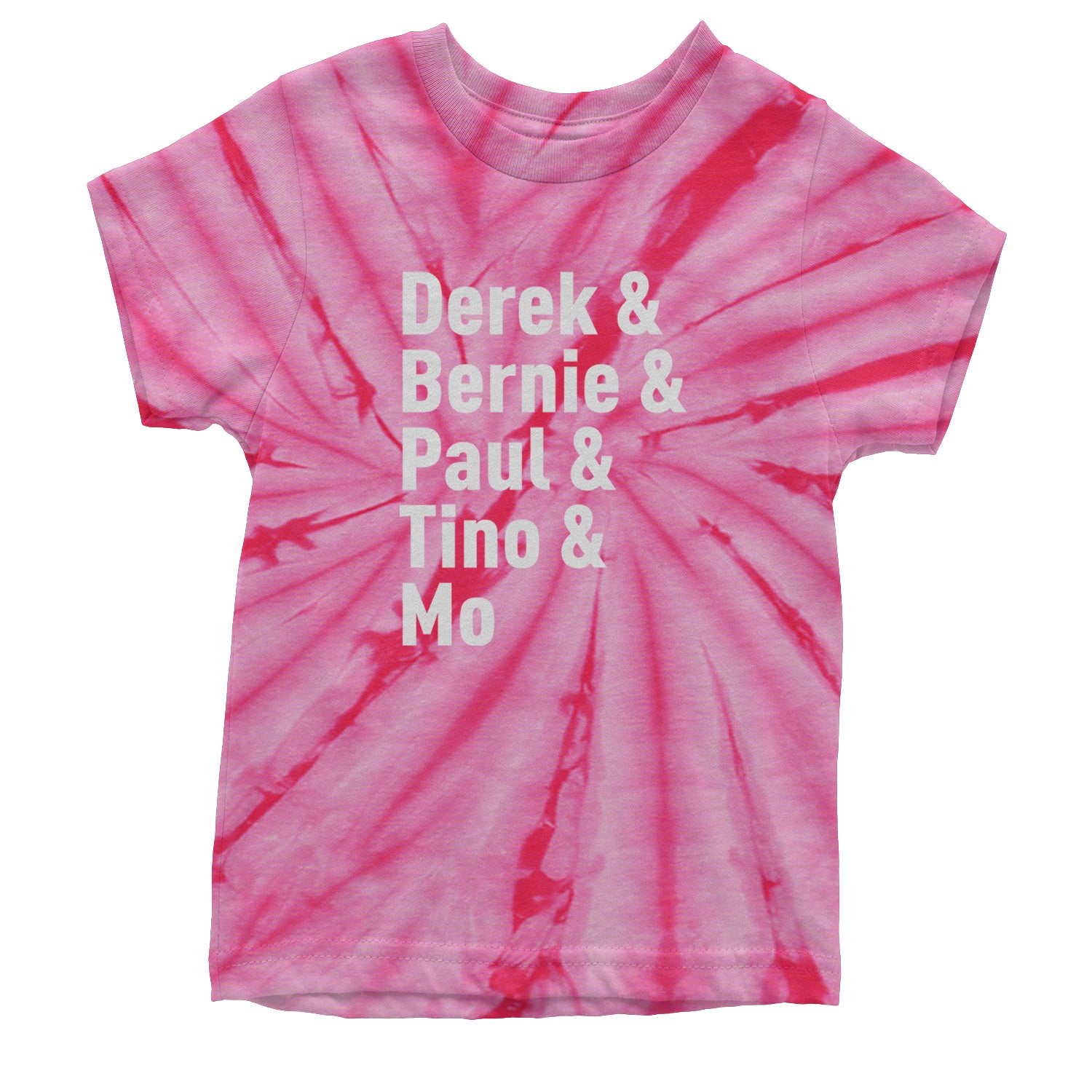 Derek & Bernie & Paul & Tino & Mo Youth T-shirt Tie-Dye Spider Pink