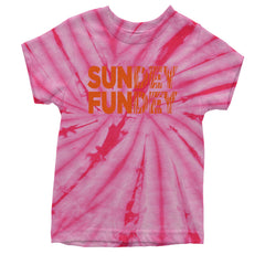 SunDEY FunDEY Sunday FundayYouth T-shirt Tie-Dye Spider Pink
