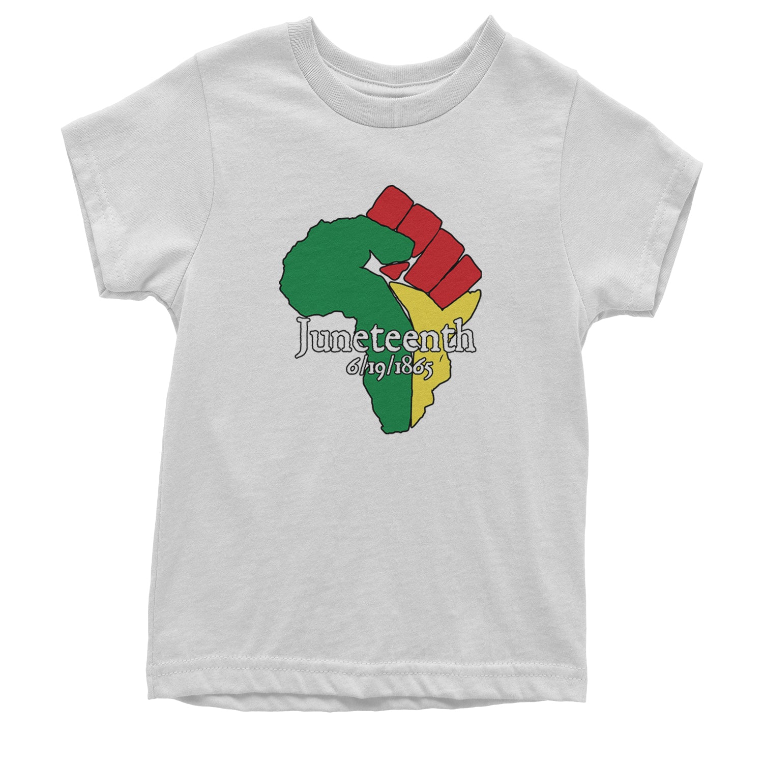 Juneteenth Raised Fist Africa Celebrate Emancipation Day Youth T-shirt White