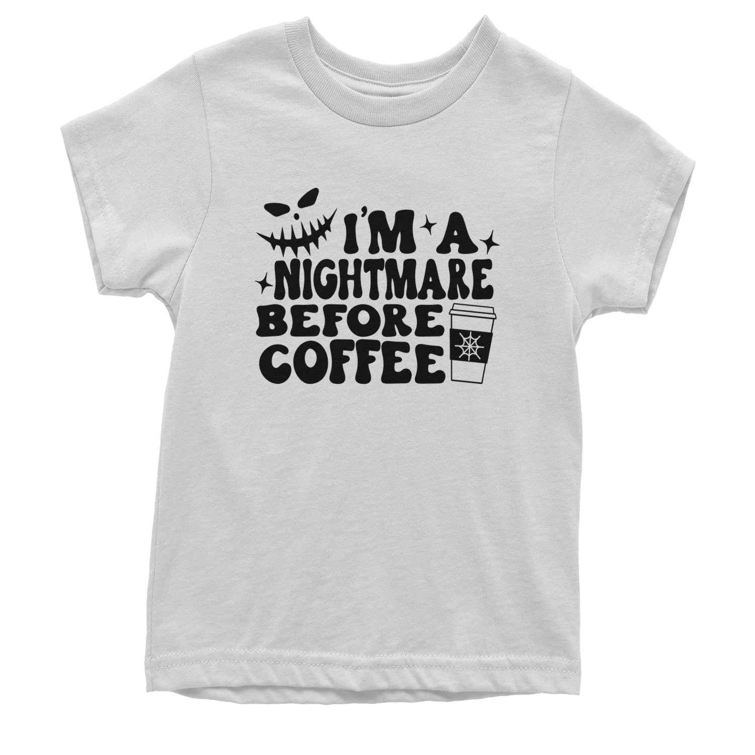 I'm A Nightmare Before Coffee Youth T-shirt White