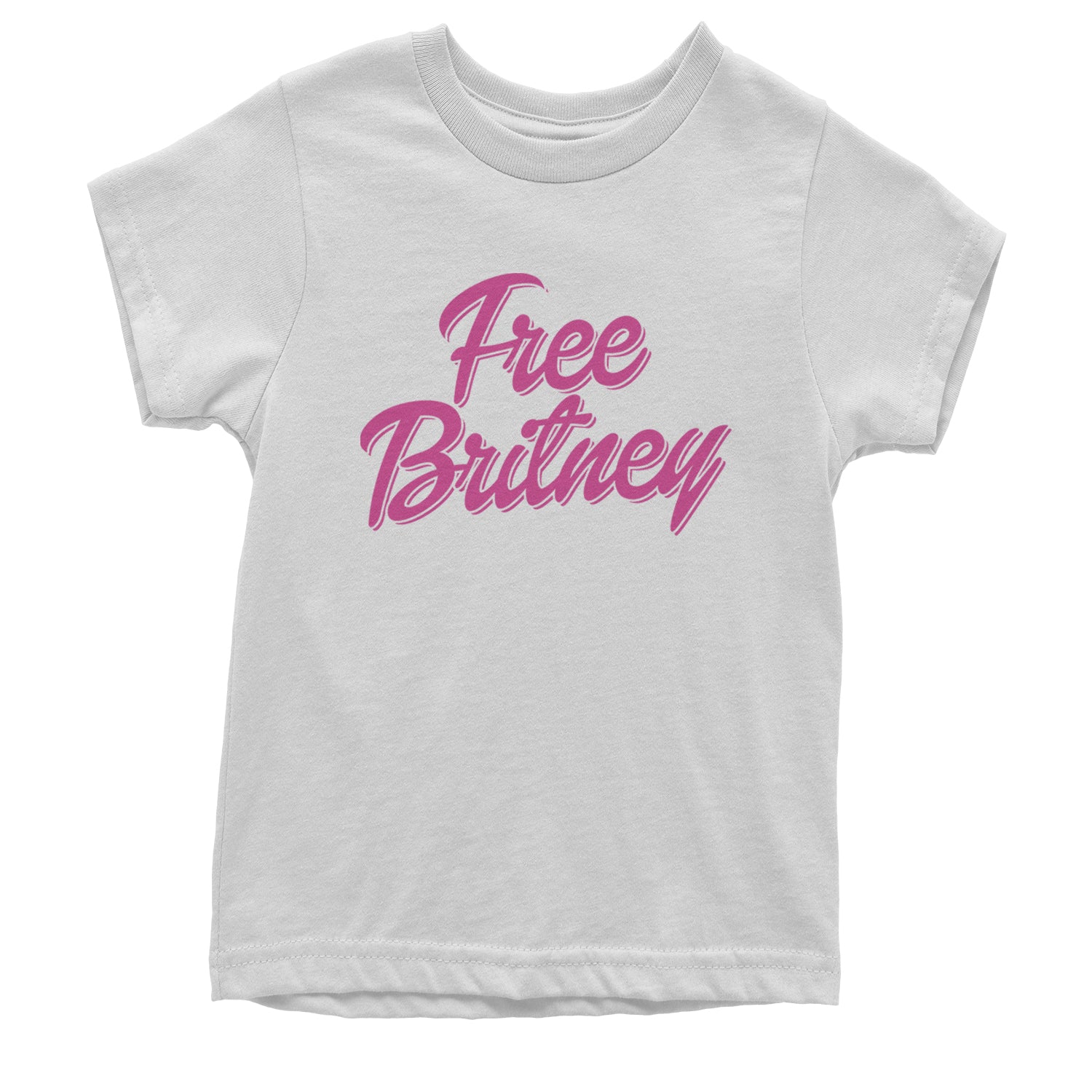 Pink Free Britney Youth T-shirt White