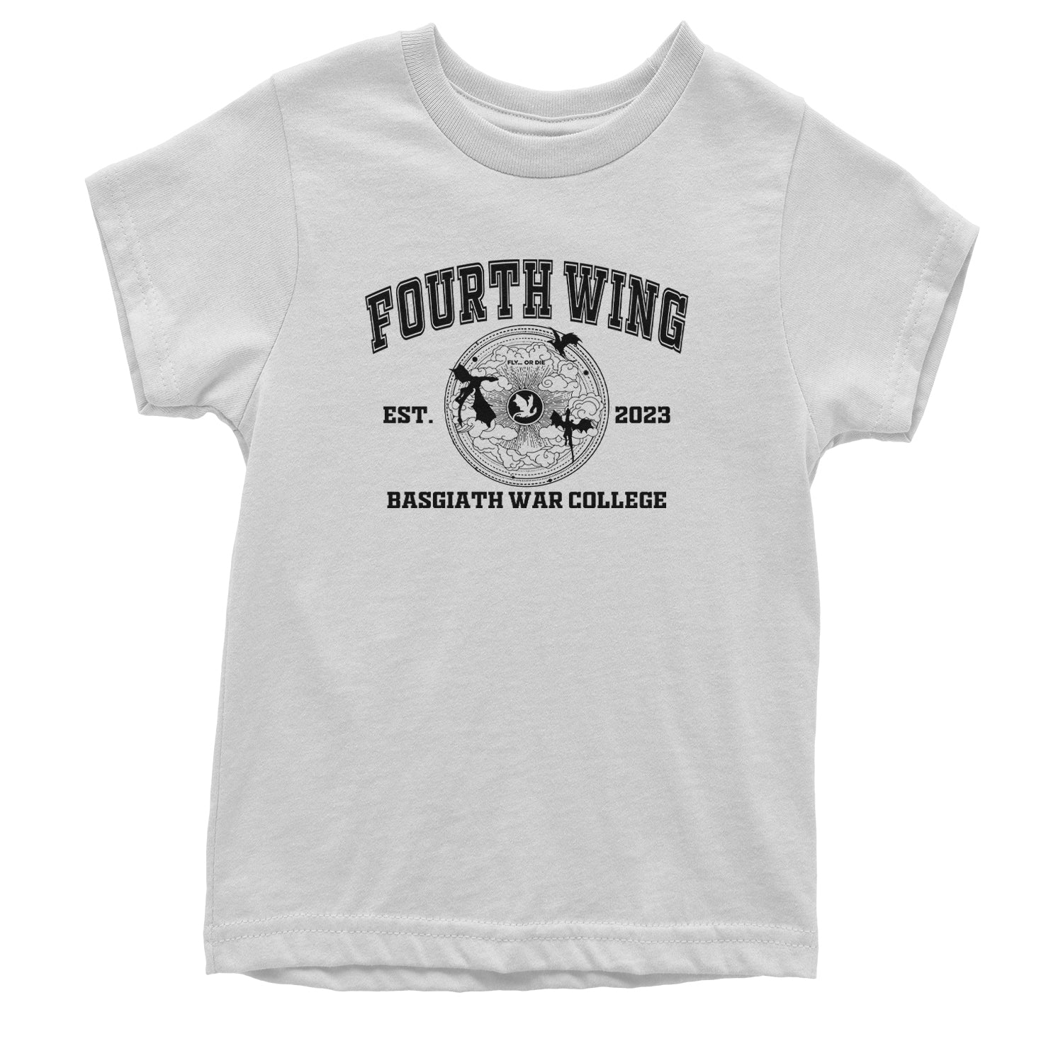 Fourth Wing Basgiath War College Youth T-shirt White