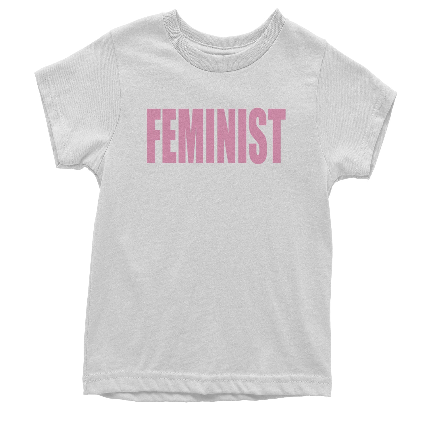 Feminist (Pink Print) Youth T-shirt White