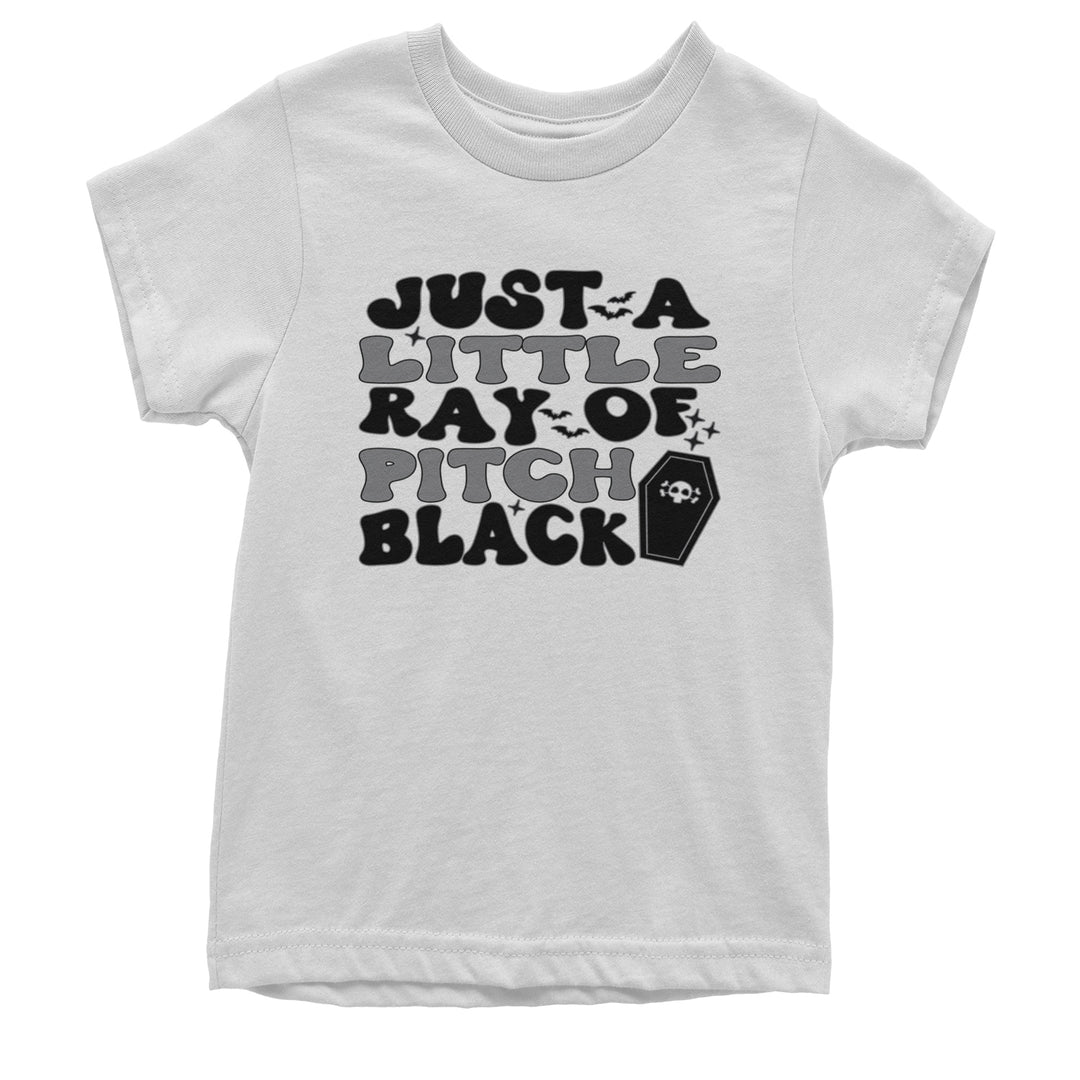 Just A Little Ray of Pitch Black graphic on Kids' Heavyweight Cotton T-Shirt alternate view 9