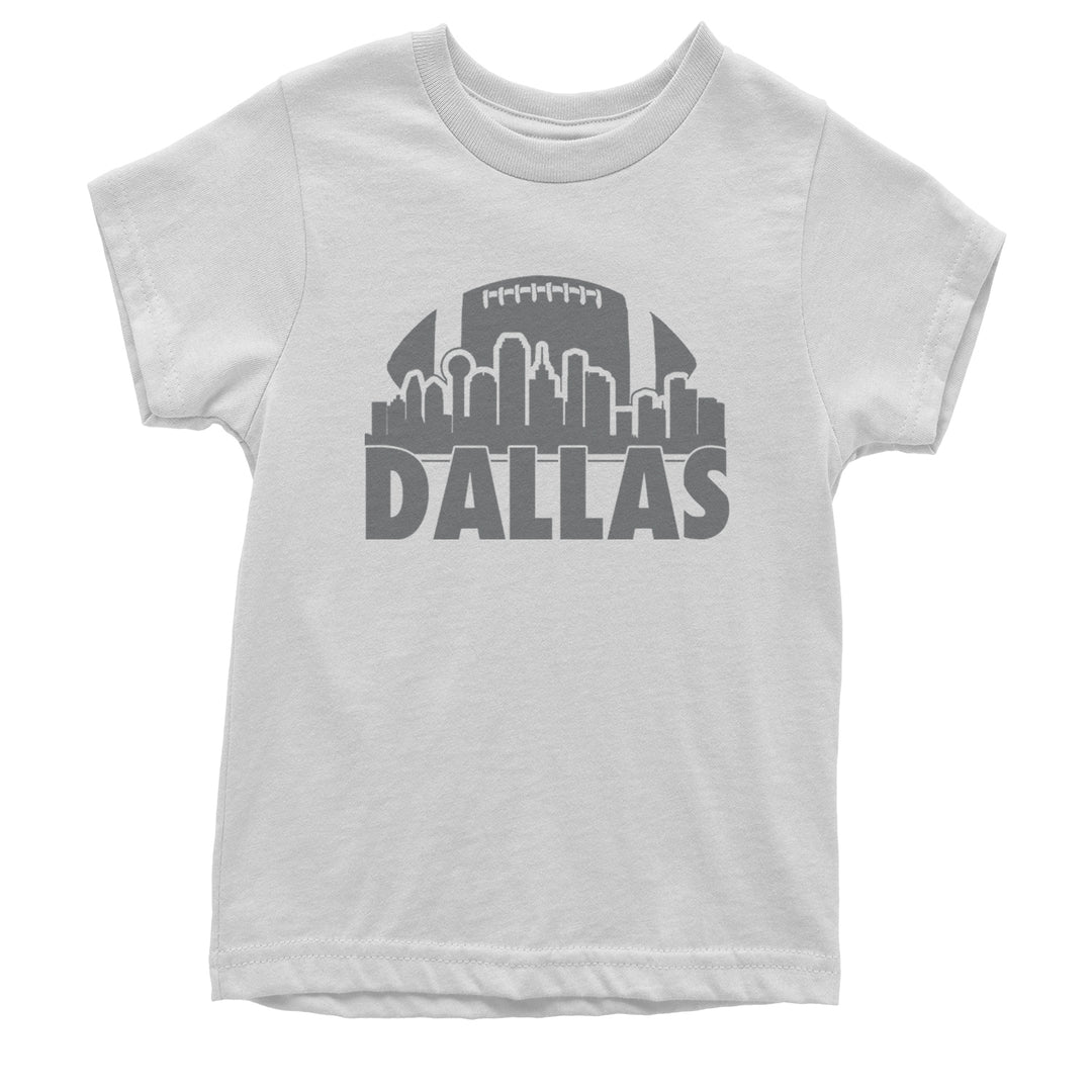 Dallas Texas Skyline Youth T-shirt White