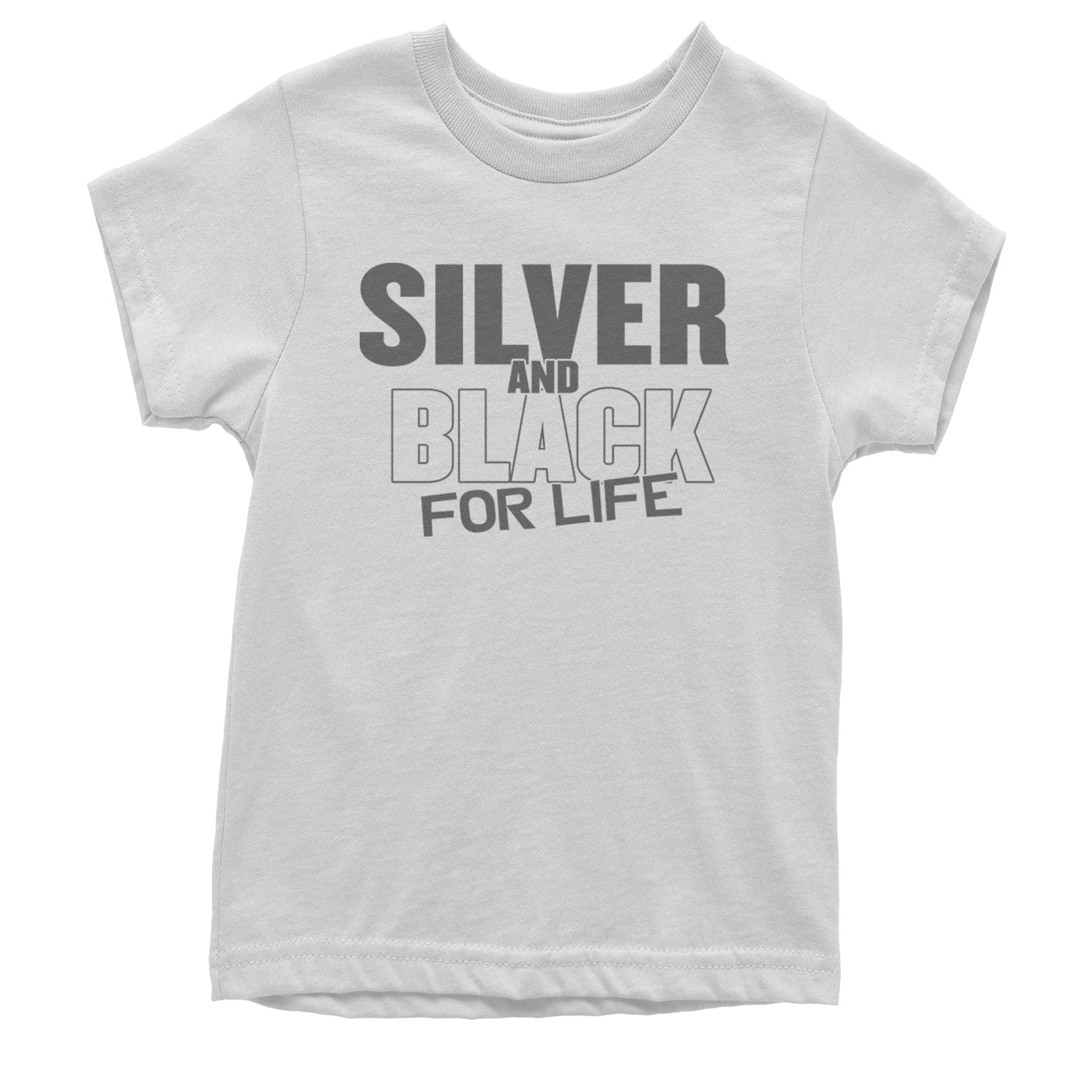 Silver And Black For Life Football Fan Youth T-shirt White