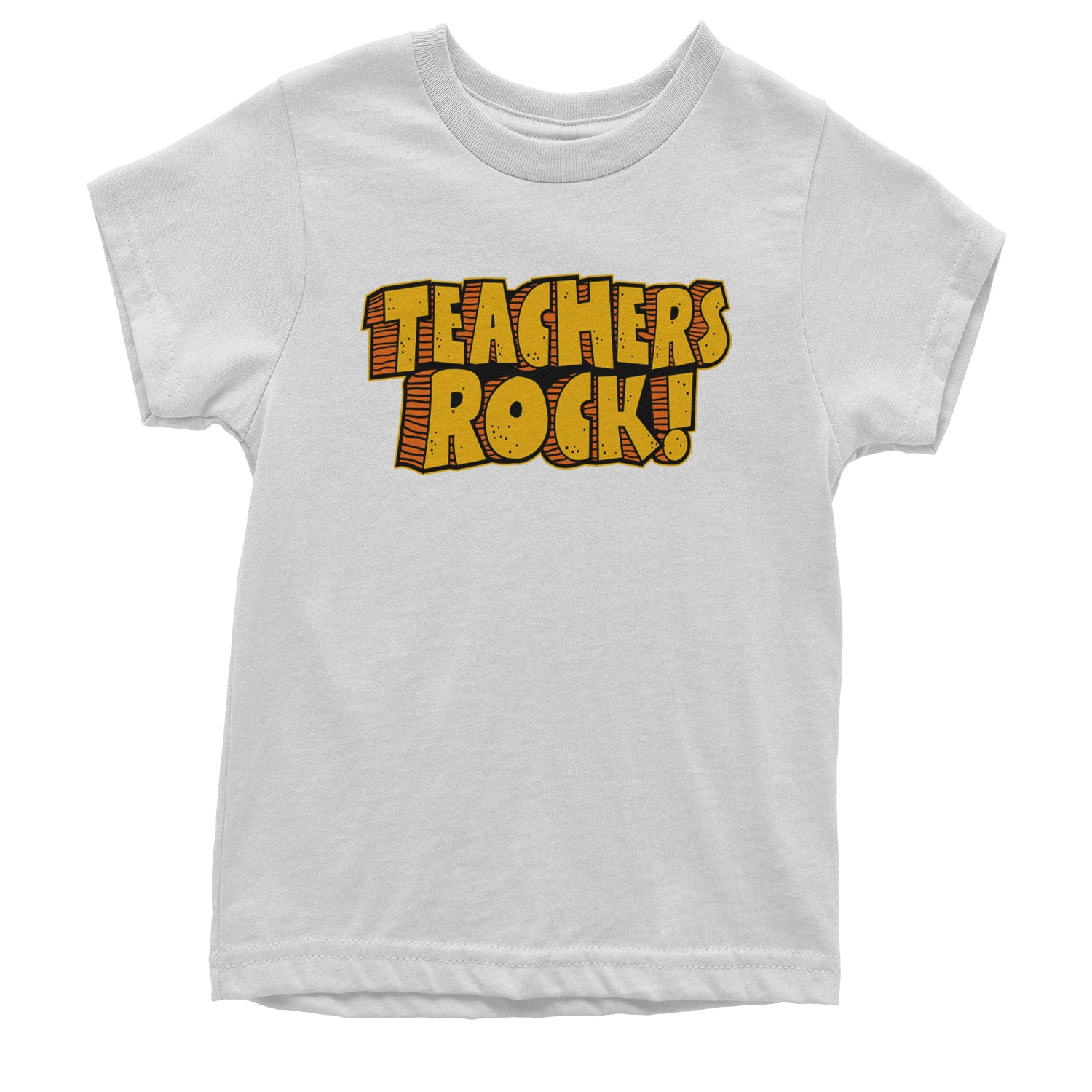 Teachers Rock Retro Youth T-shirt White