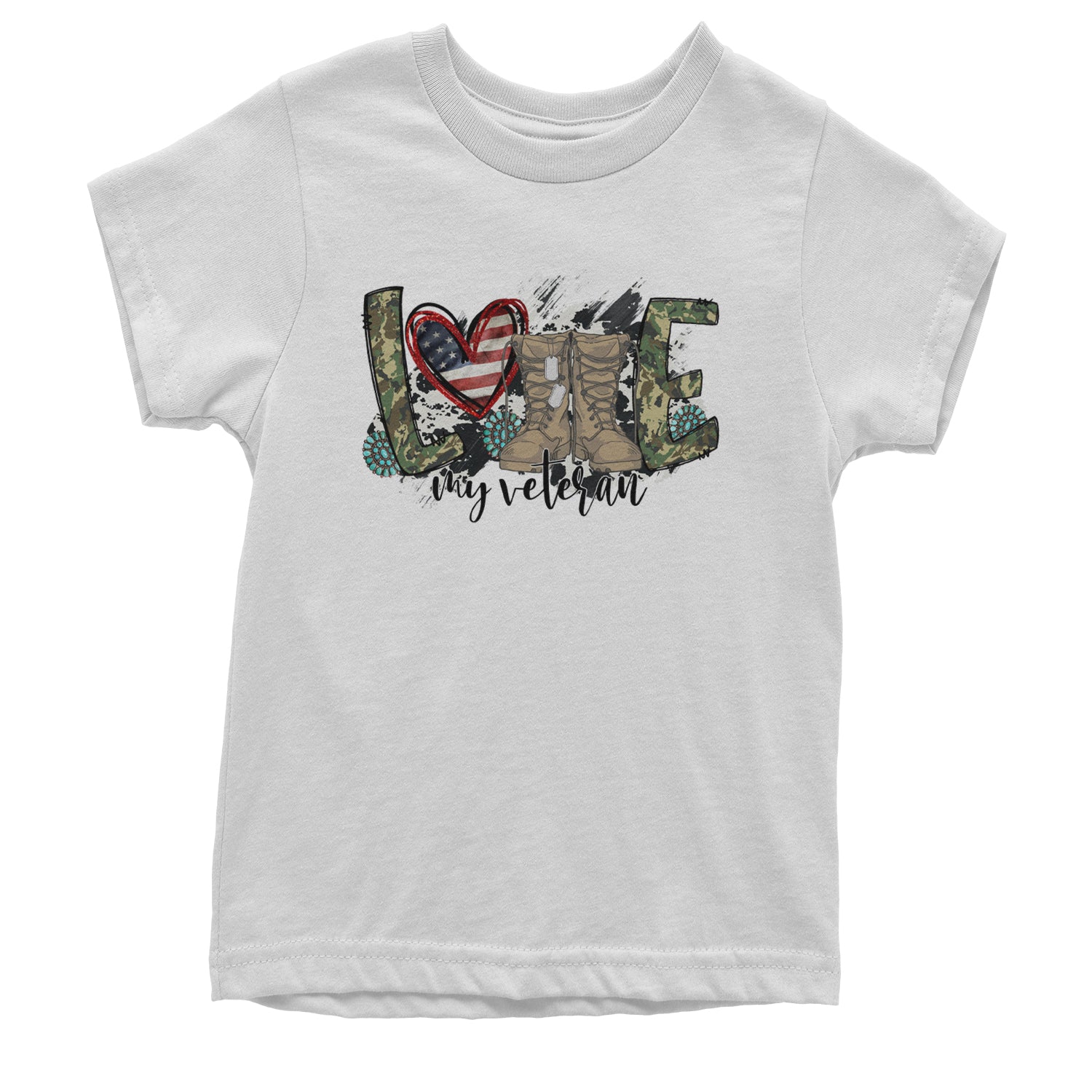 Love My Veteran Honor Veterans Day Youth T-shirt White