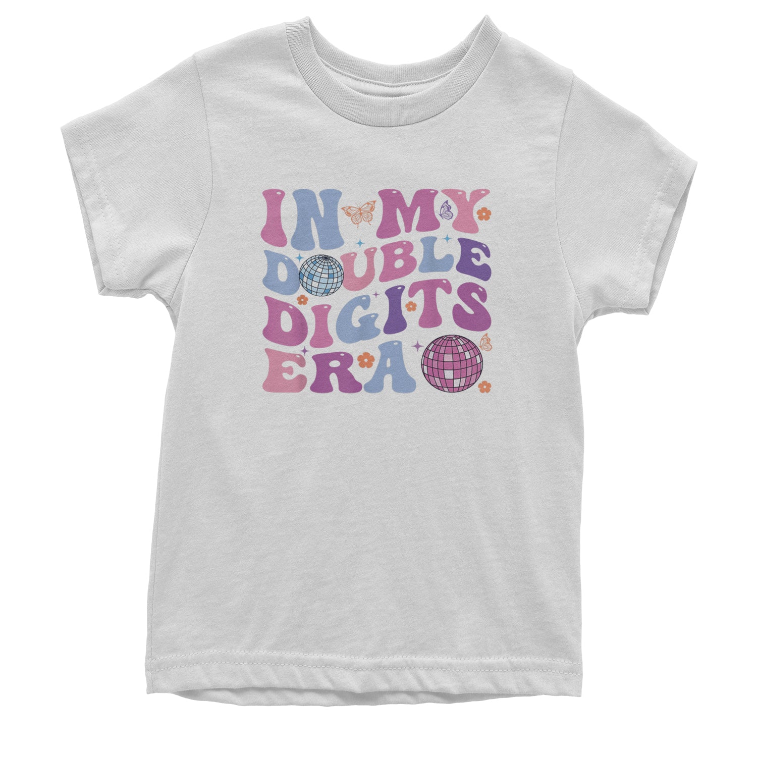 In My Double Digits Era Retro 10 Year Old 10th Birthday Youth T-shirt White