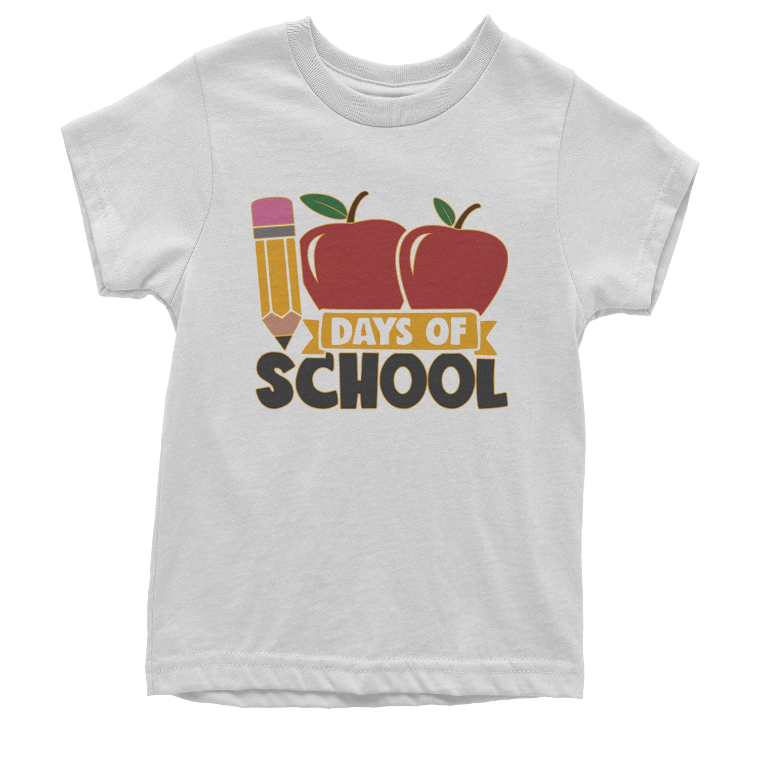 100 Days Of School Apple Pencil Youth T-shirt White