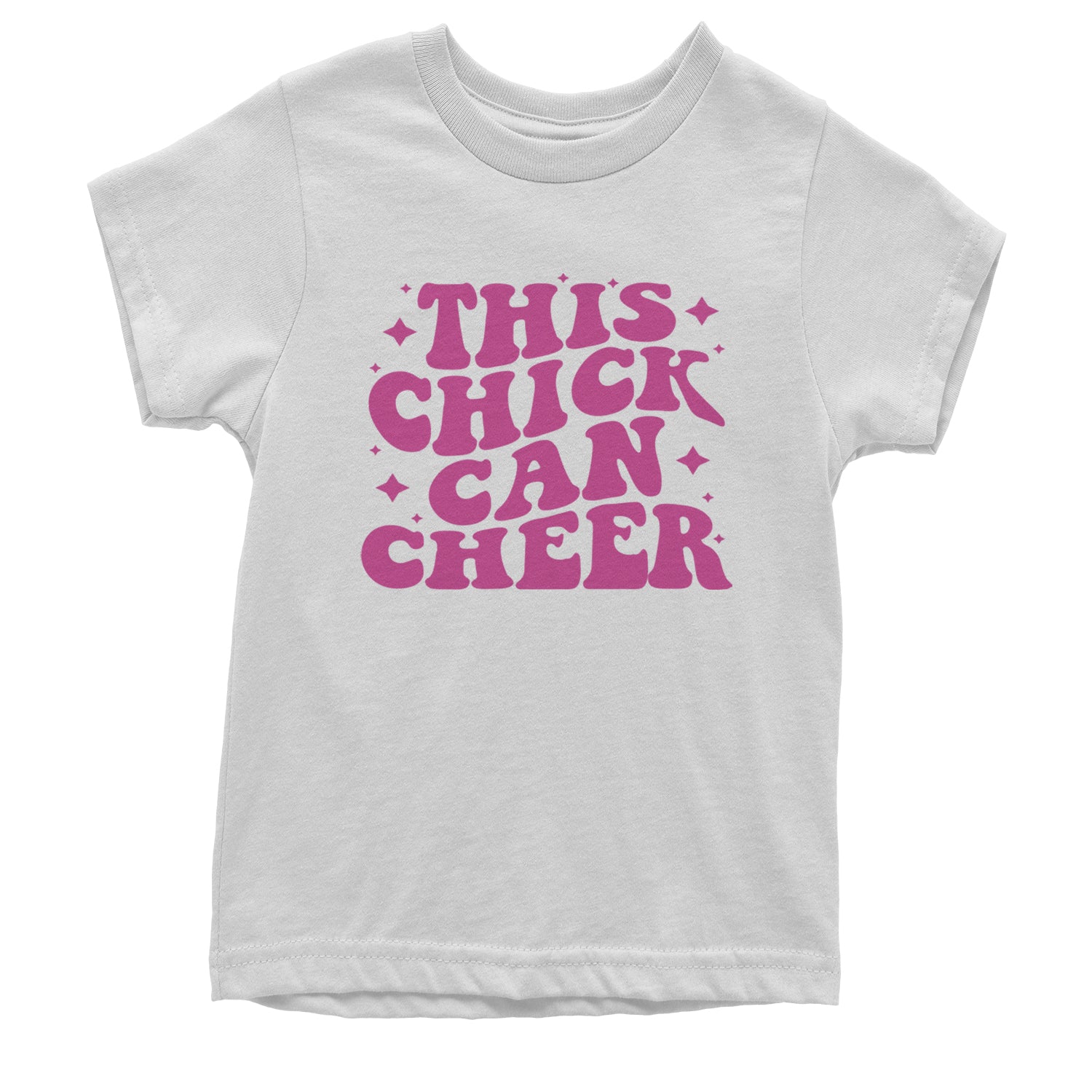 This Chick Can Cheer Youth T-shirt White