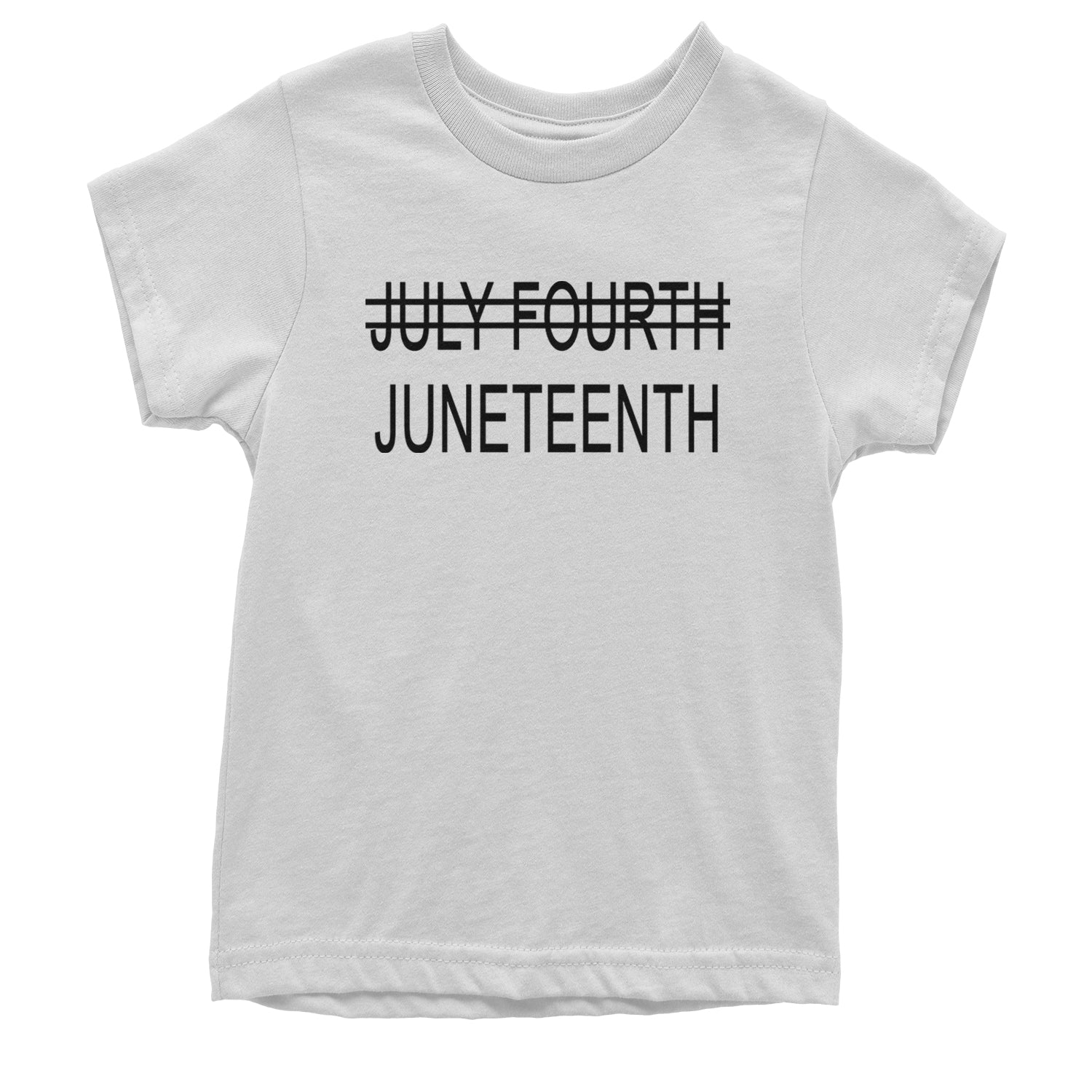 Juneteenth (July Fourth Crossed Out) Jubilee Youth T-shirt White