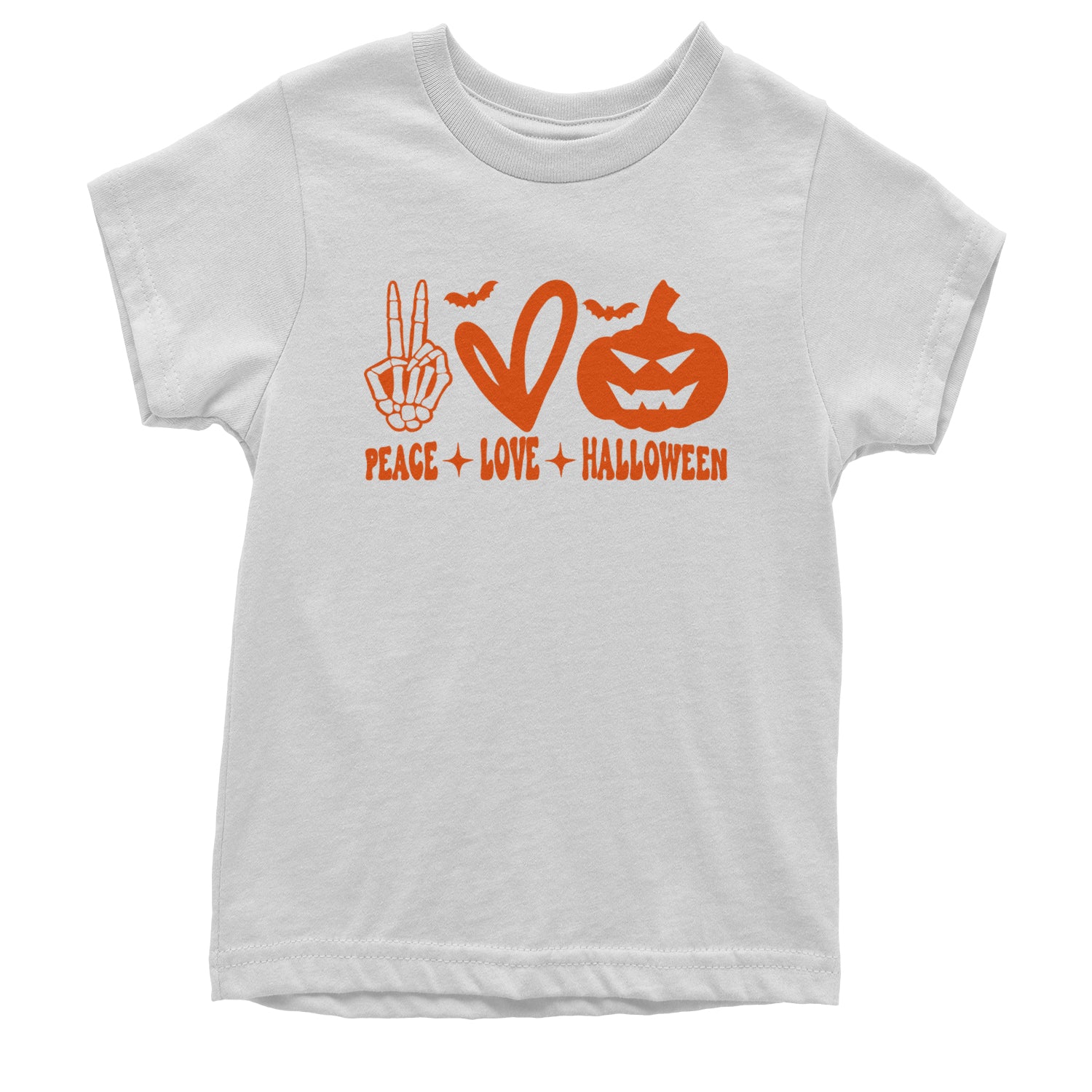 Peace, Love and Halloween Youth T-shirt White