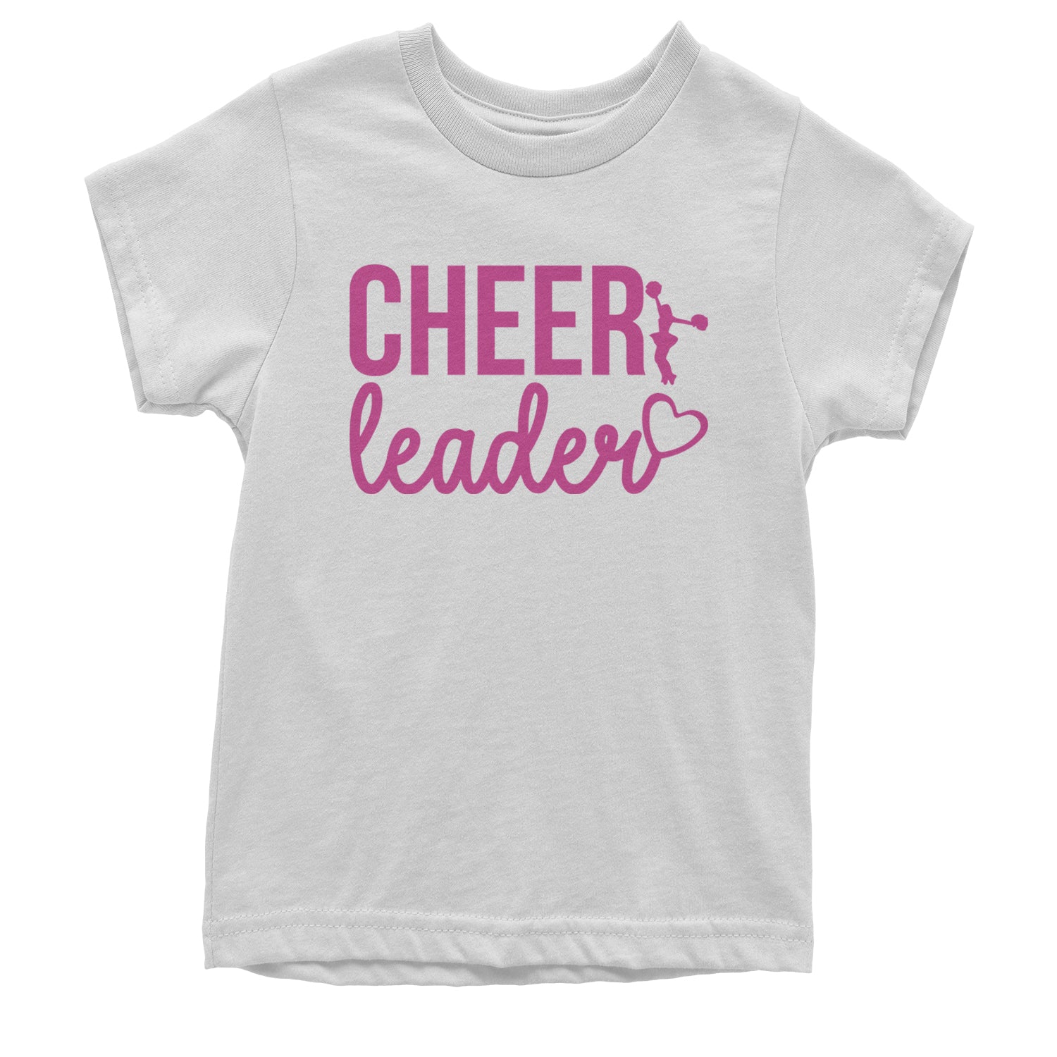 Cheerleader Heart Love Youth T-shirt White