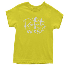 Perfectly Wicked Witchy Halloween Youth T-shirt Yellow