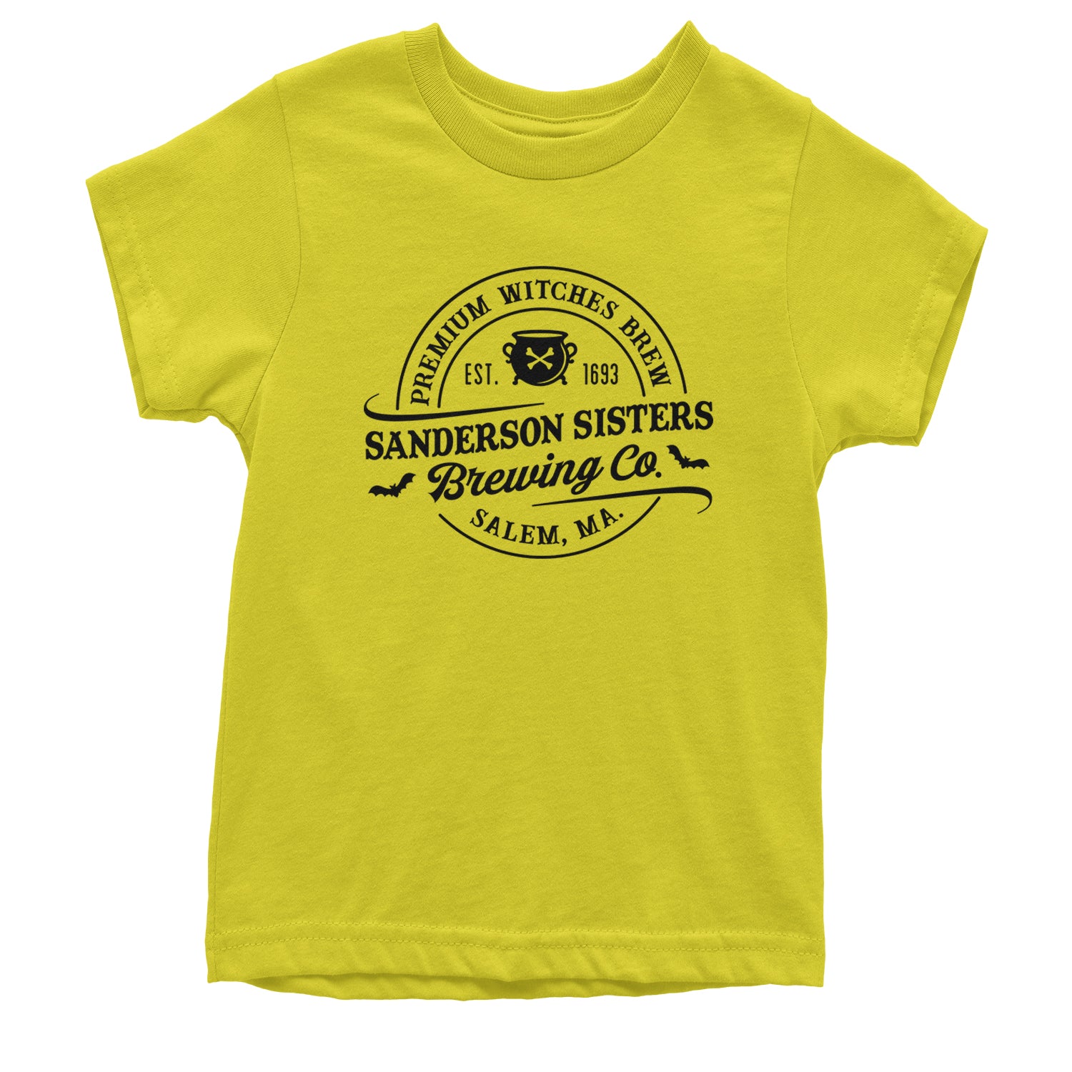 Sanderson Sisters Brewing Company Witches Brew Youth T-shirt Yellow