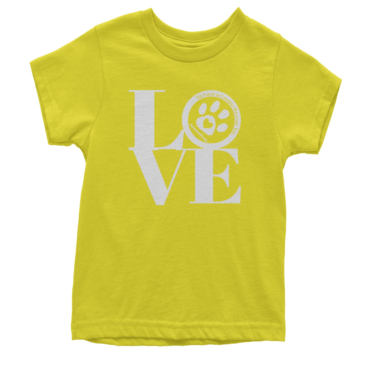 TLC LOVE Dog Rescue Youth T-shirt Yellow