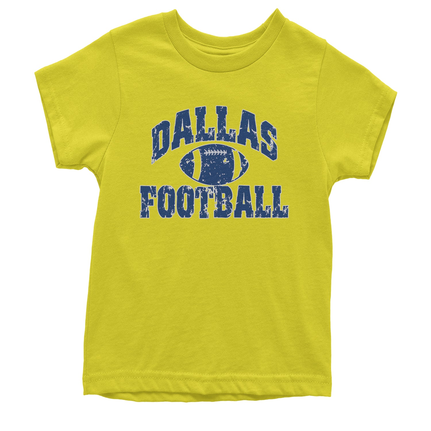 Dallas Distressed Football Youth T-shirt Yellow