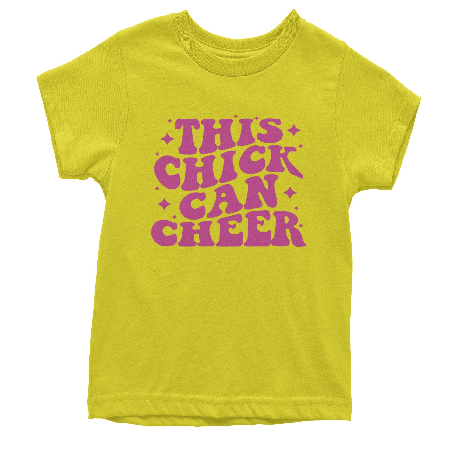 This Chick Can Cheer Youth T-shirt Yellow