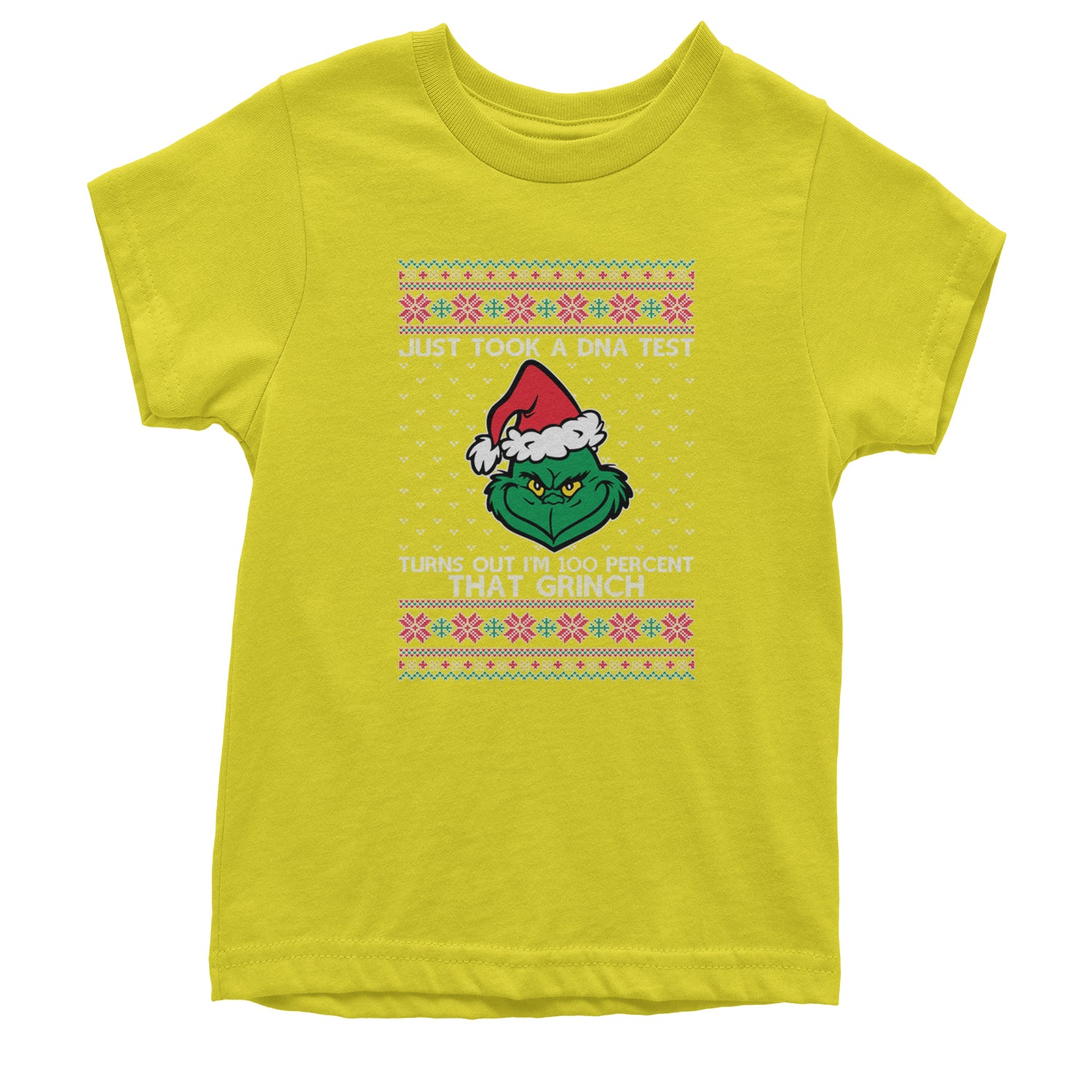 One Hundred Percent That Gr-nch Ugly Christmas Youth T-shirt Yellow